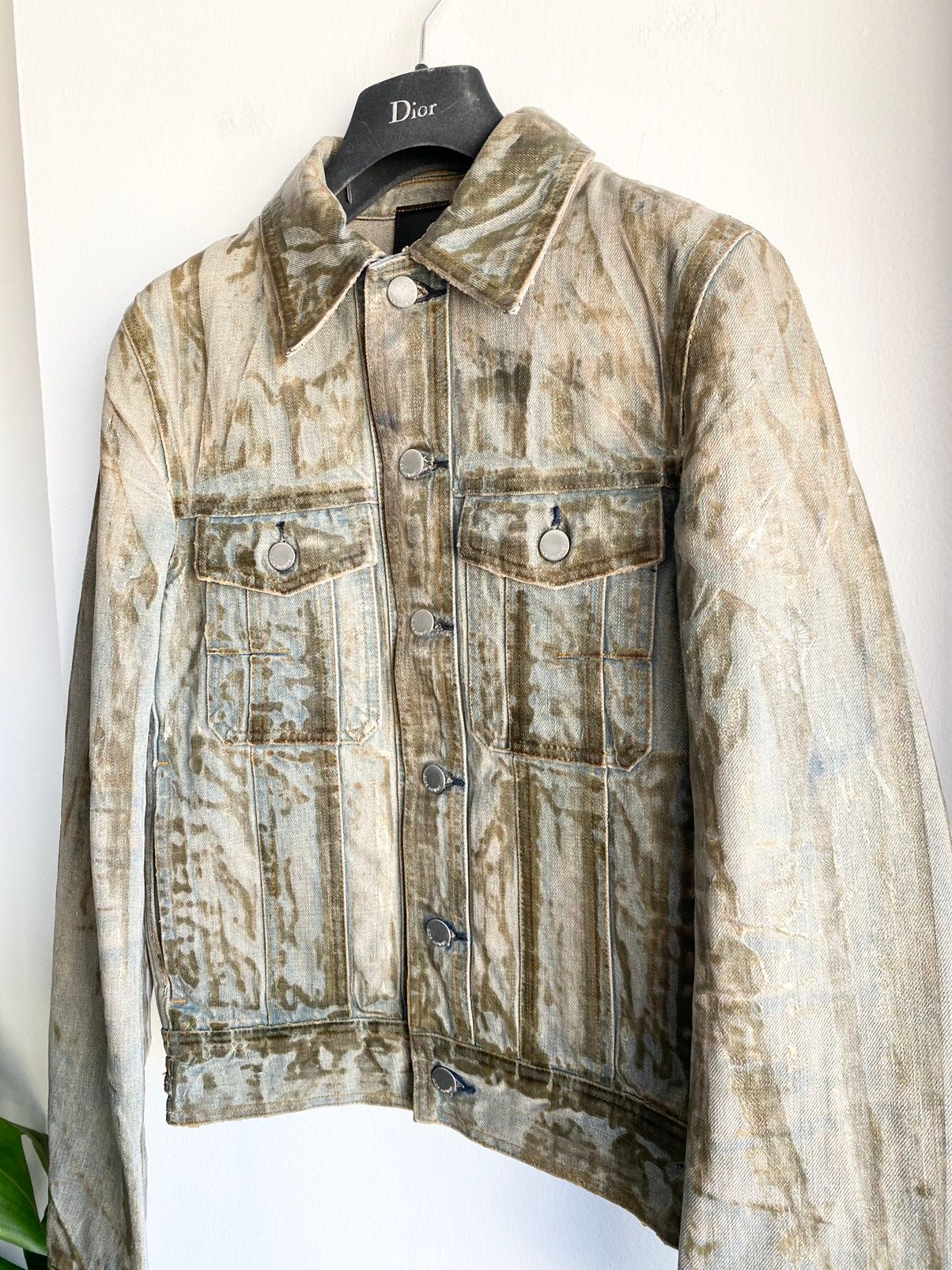 Dior Homme SS04 Strip ‘Bleu Clair’ Wax Coated Jacket Waxed