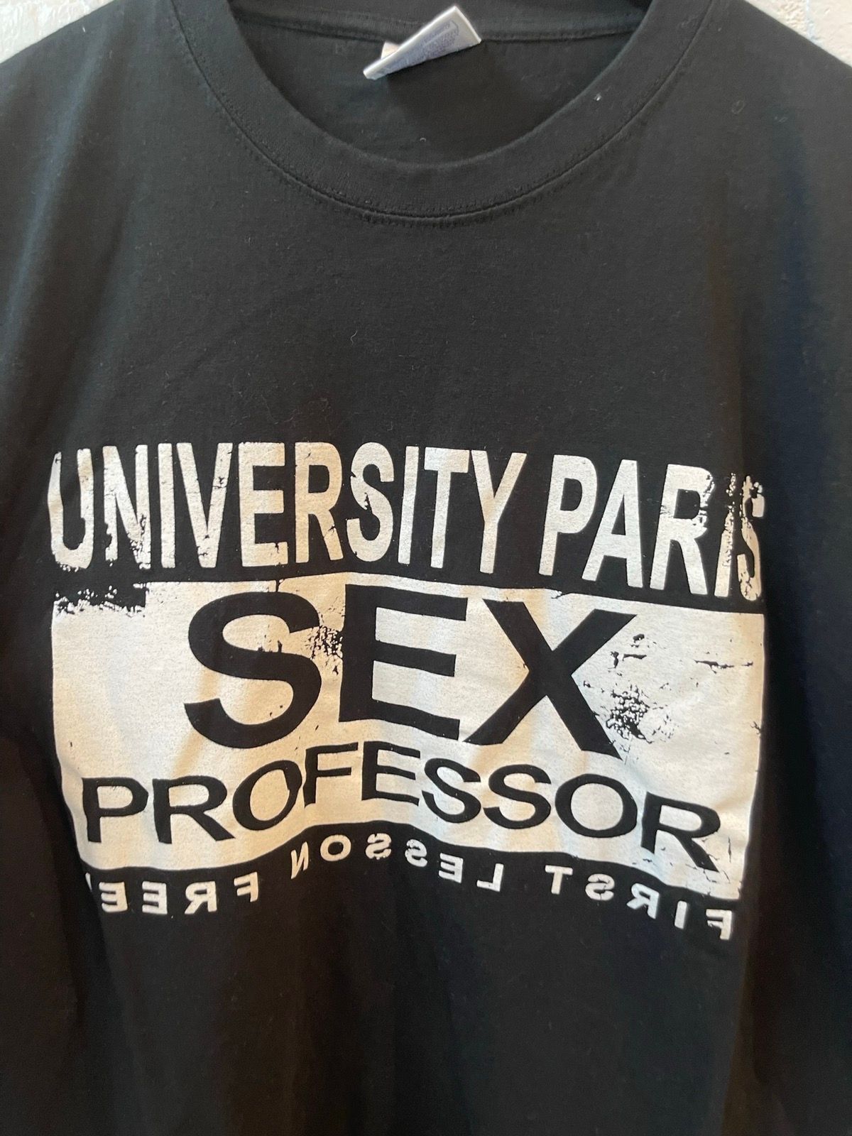 Vintage SEX PROFESSOR University PARIS Black Shirt