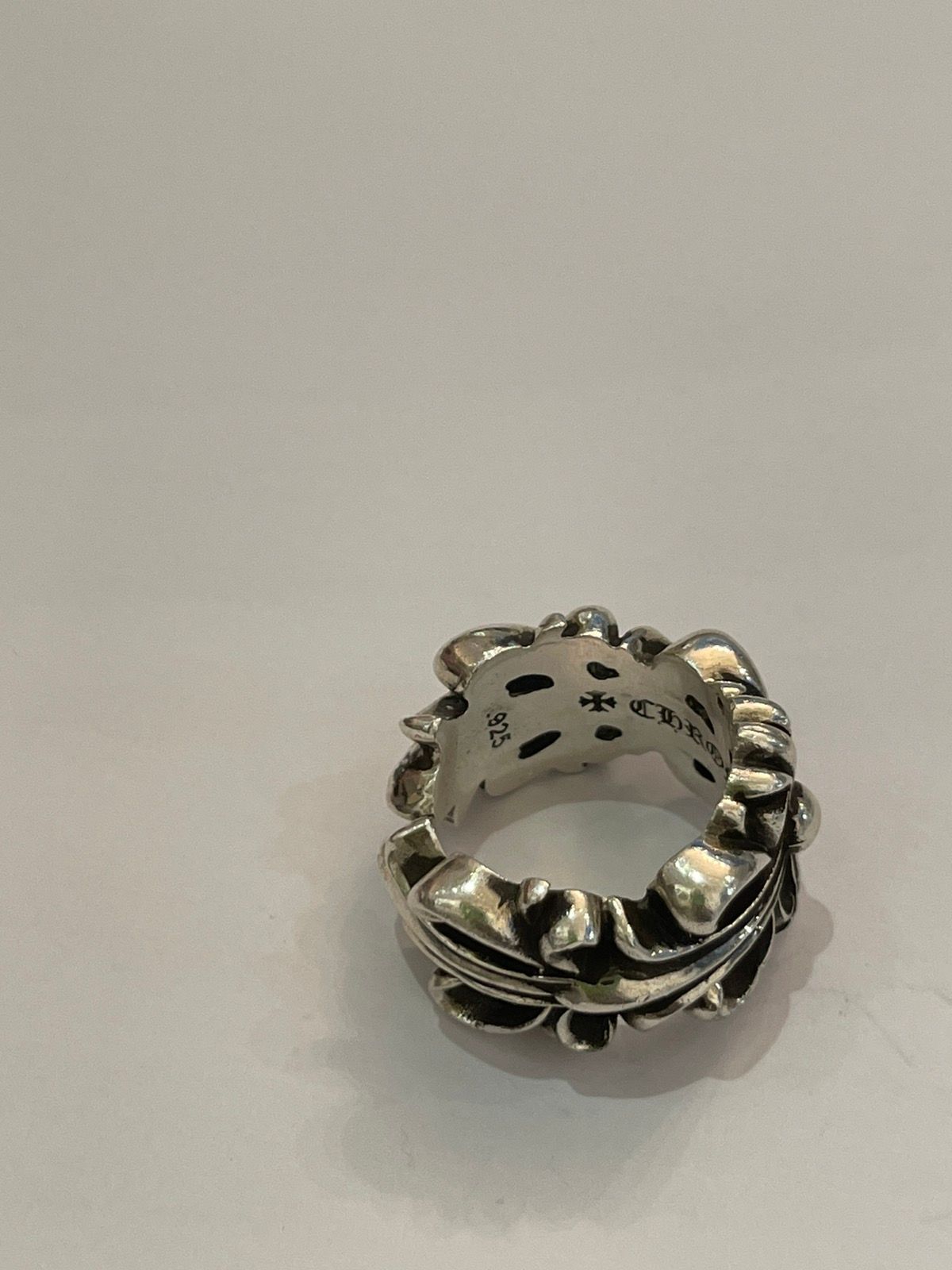 Chrome Hearts DOUBLE FLORAL RING SILVER SZ 9