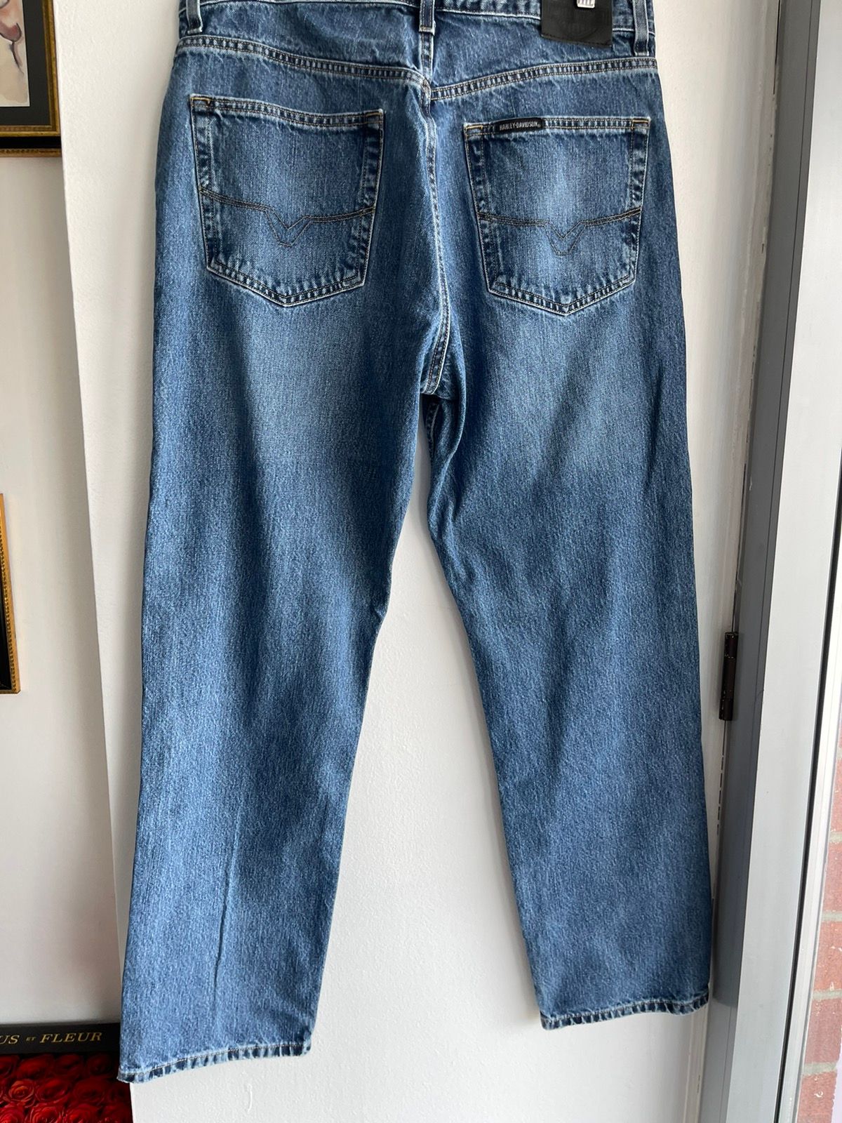 Vintage Harley Davidson Blue Wash Baggy Denim Jeans