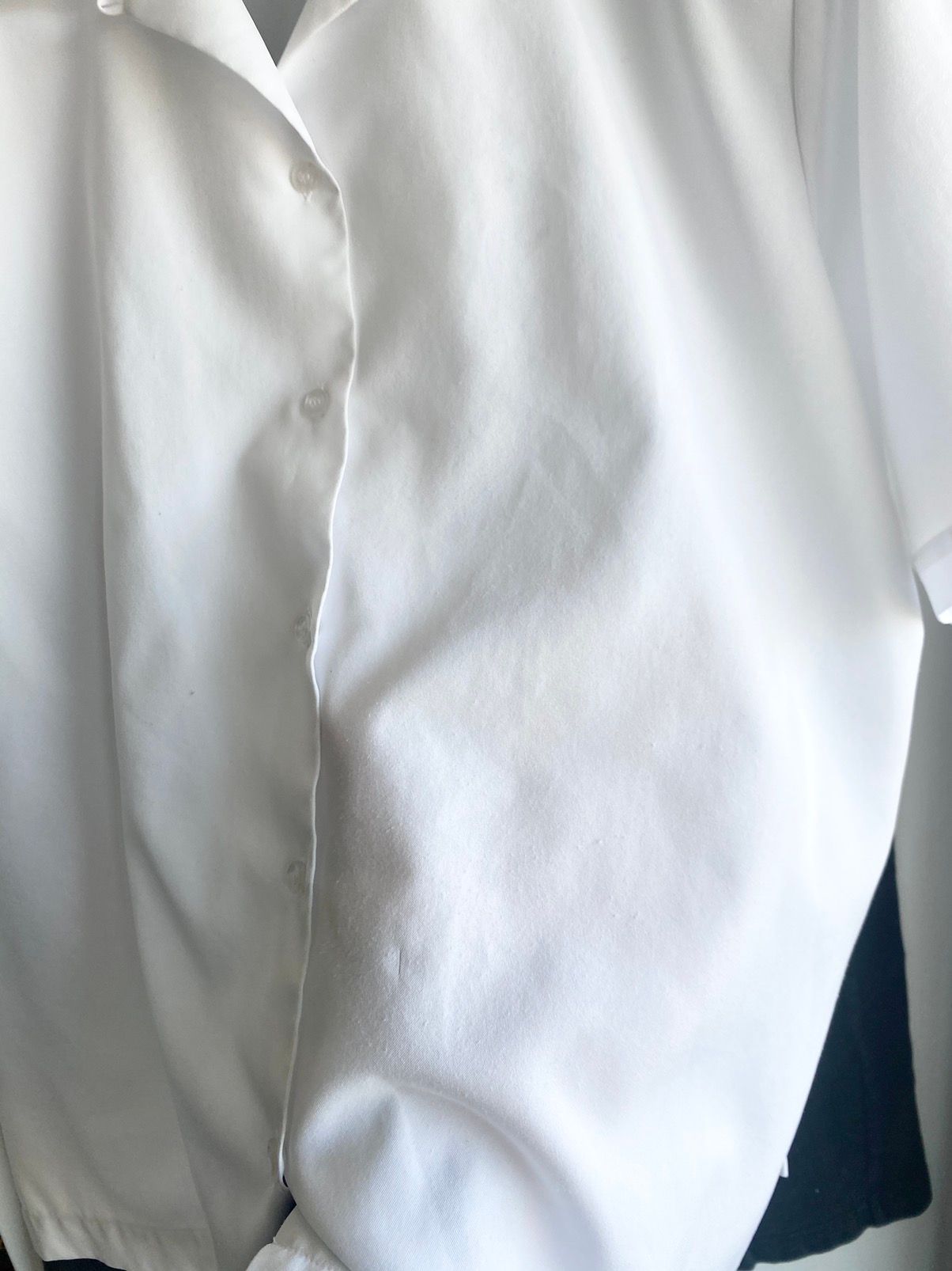 VINTAGE White Satin Shirt Boxy Camp Collar Button Up Summer