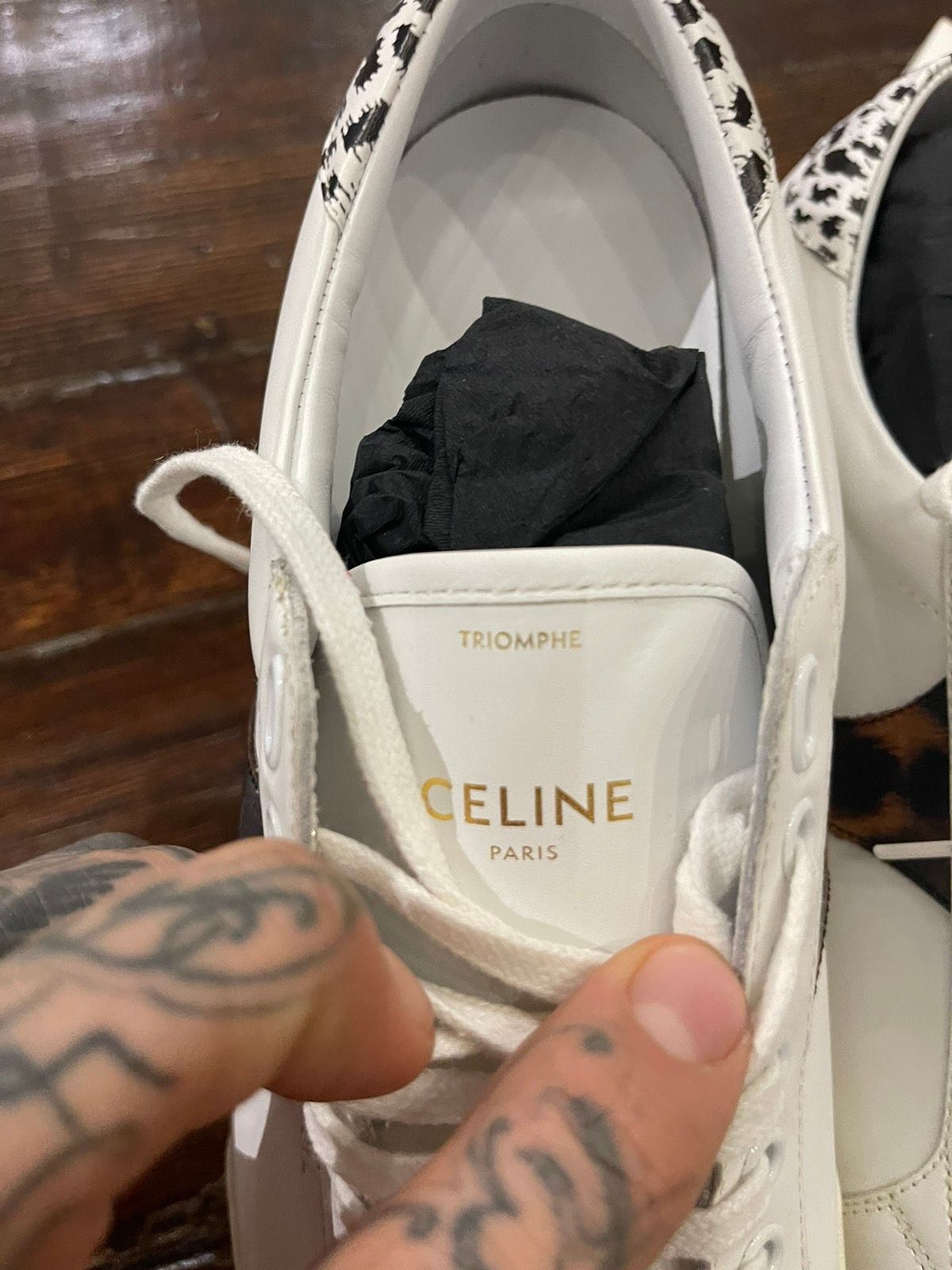 Celine SS20 NEW Triomphe Leopard Baby Cat Sneakers US 7