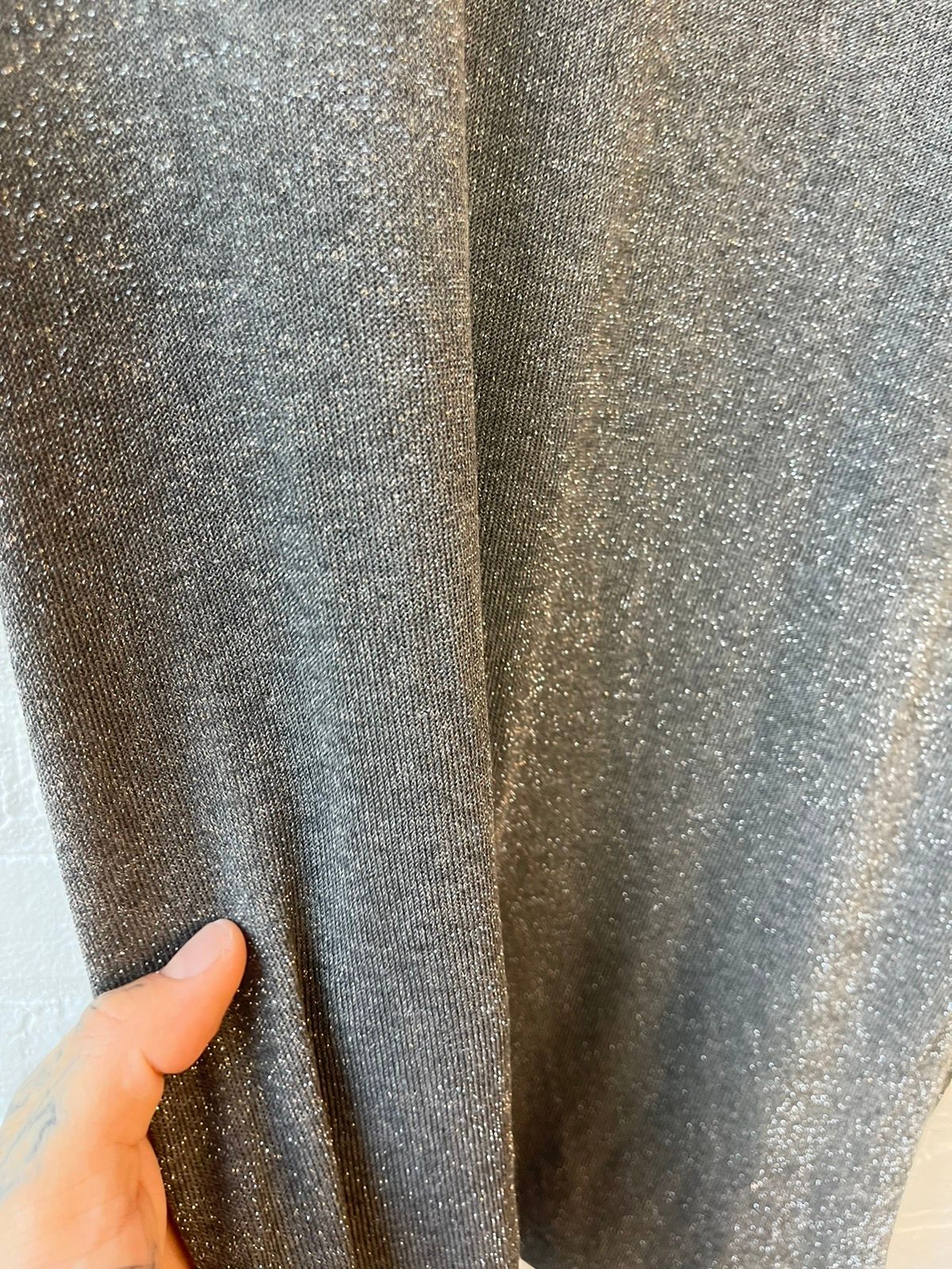 SLP BLACK SILVER GLITTER METALLIC T SHIRT
