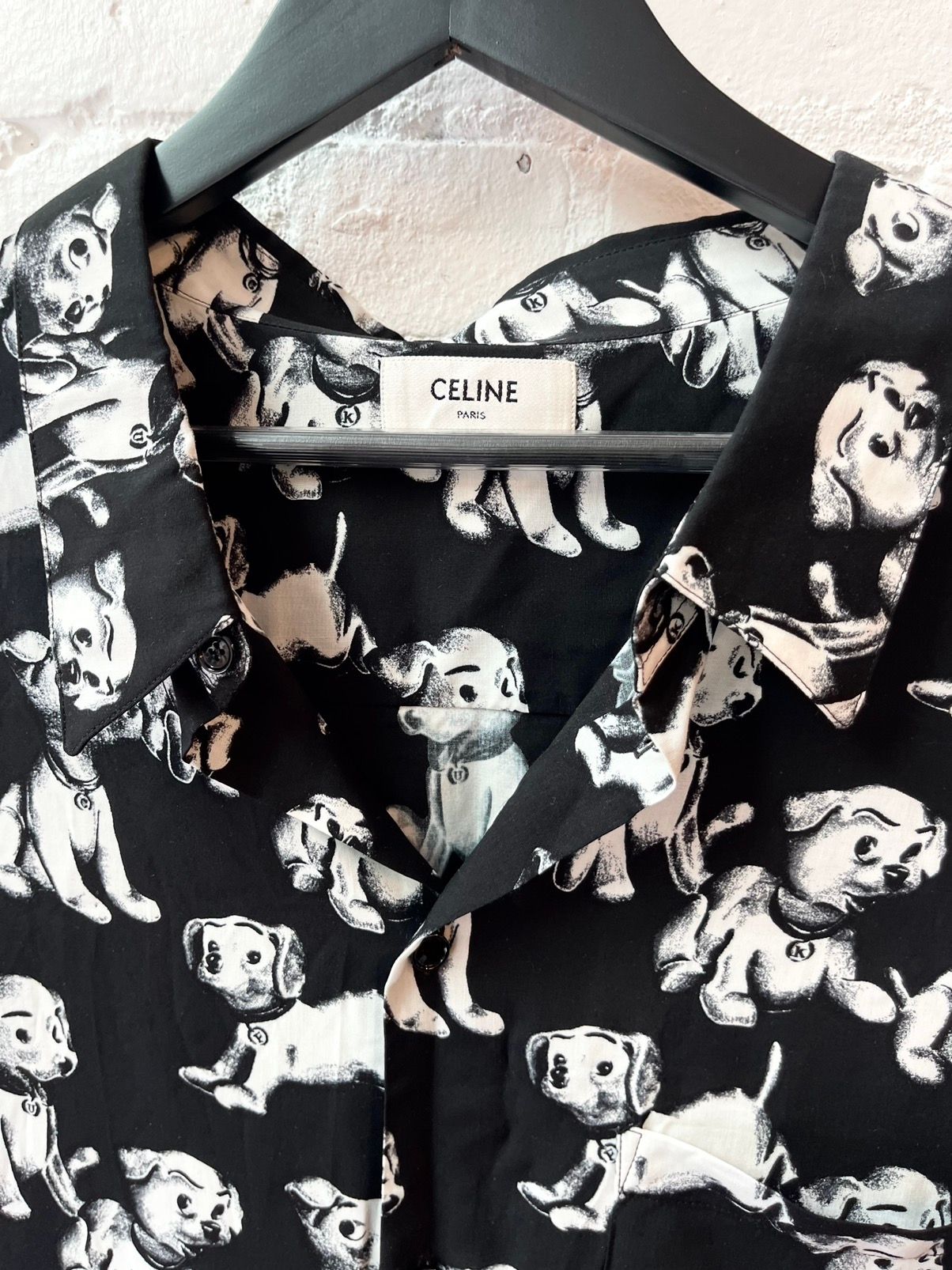 Celine SS21 OVERSIZE Dog Puppy Shirt Silky