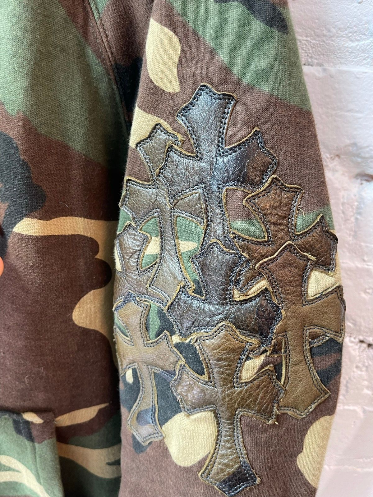 Chrome Hearts Camo LEATHER PATCH HOODIE JACKET