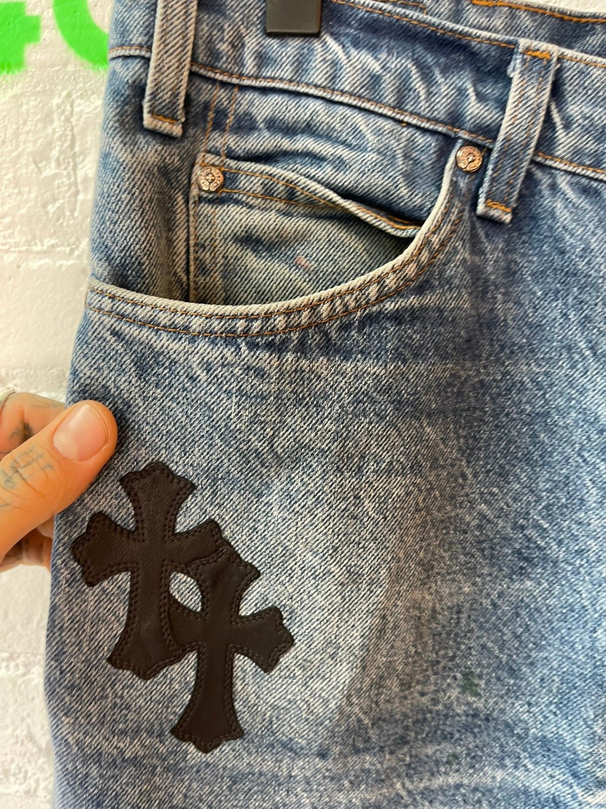 Chrome Hearts OFFSET PERSONAL Cross Patch Levi Jeans
