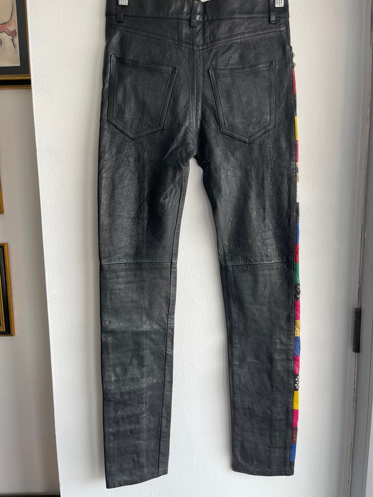 SLP SS16 1 of 1 Sample Proto PATCHWORK LEATHER PANTS JEANS