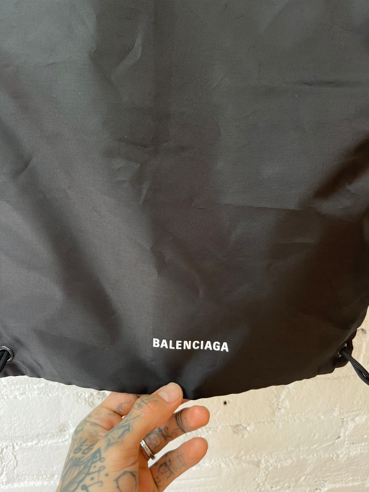 Balenciaga Draw String BookBag Backpack NEW black