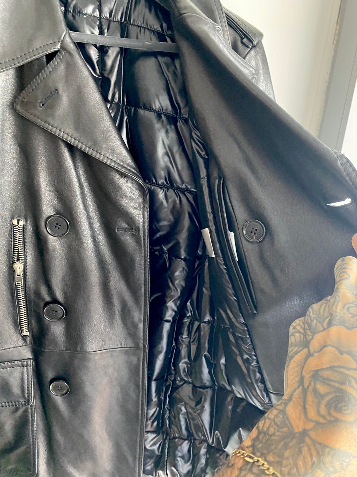 Dior Homme 07 RUNWAY #23 Leather Belt Pea Coat Jacket NEW