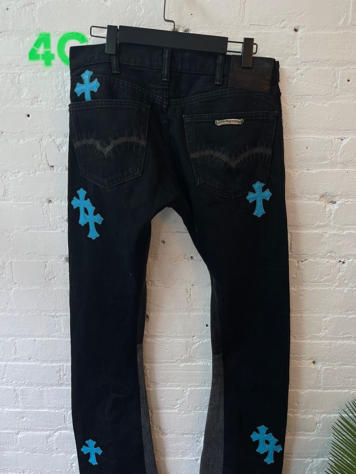 Chrome Hearts VIRGIL’S PERSONAL Cross Jeans TURQUOISE / BLACK