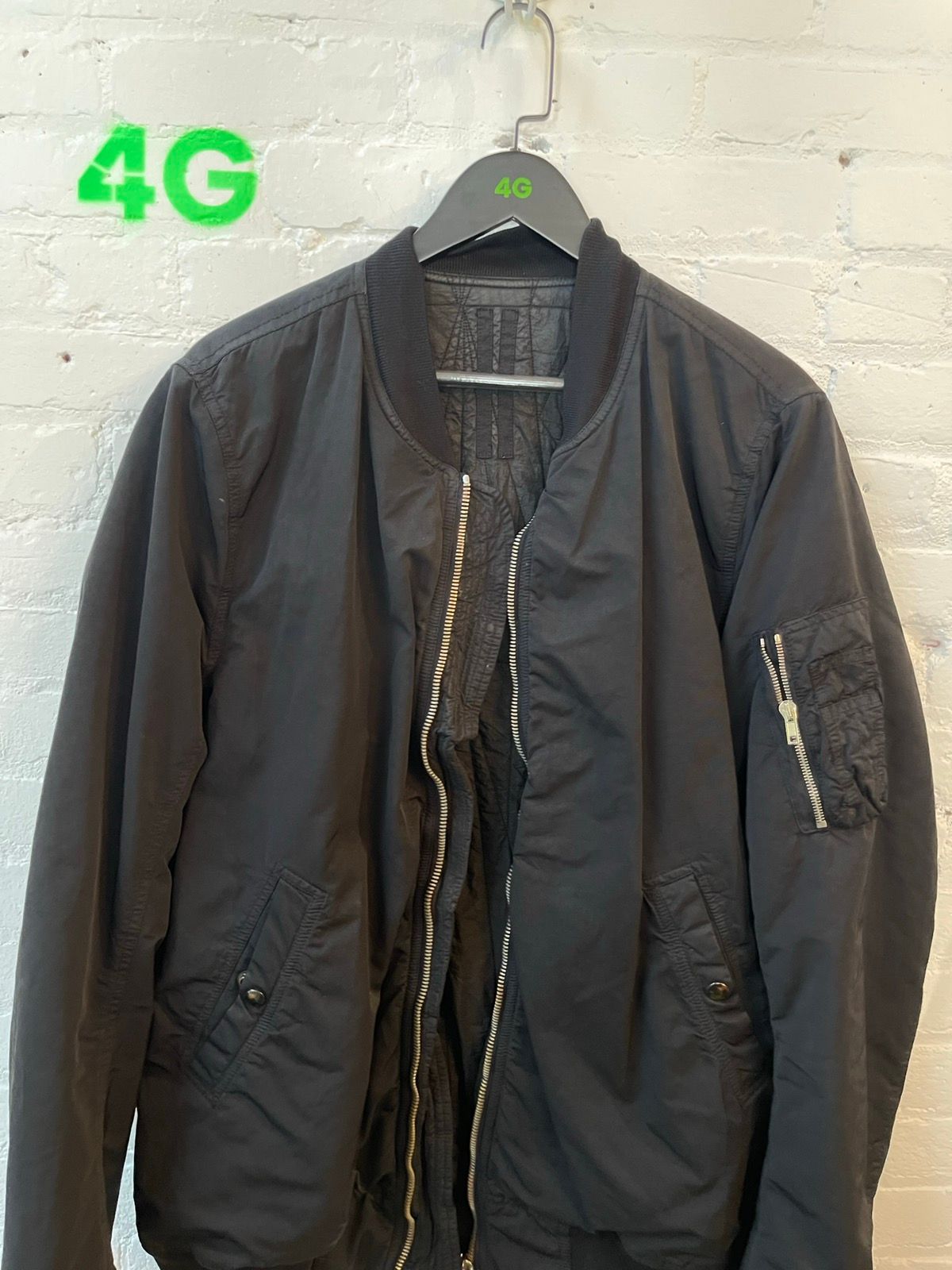 Rick Owens Black Bomber Jacket CLASSIC XL