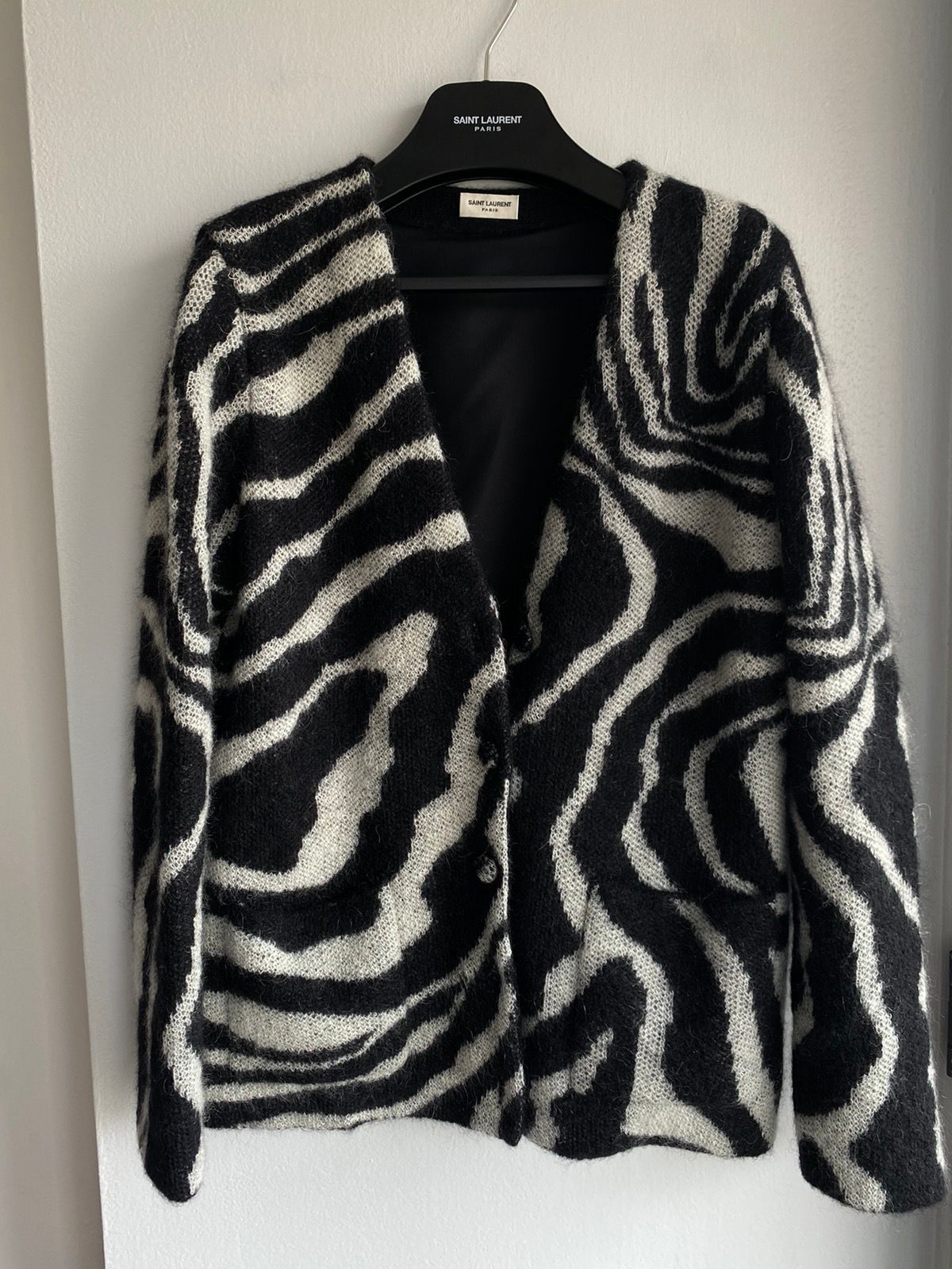 FW15 Hedi ZEBRA Mohair Cardigan Sweater XS S M $1900