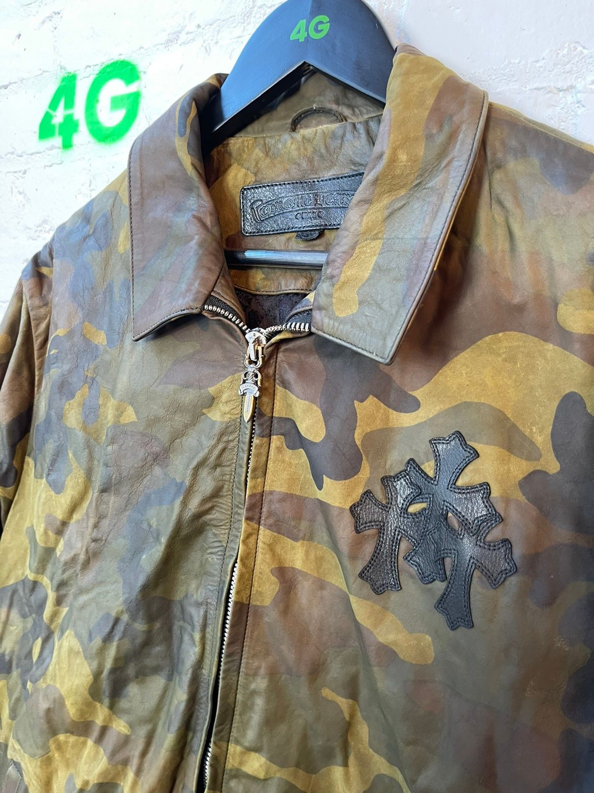 Chrome Hearts Leather Camo Cross Patch HUGE Horseshoe Jacket