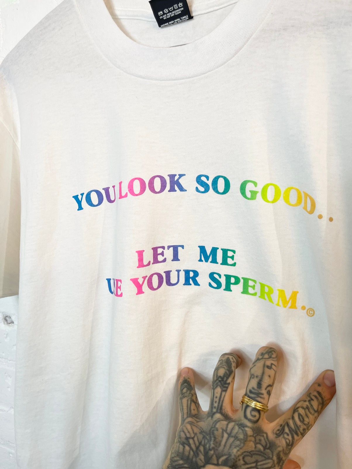 Vintage LET ME USE YOUR SPERM Funny Perverted Shirt