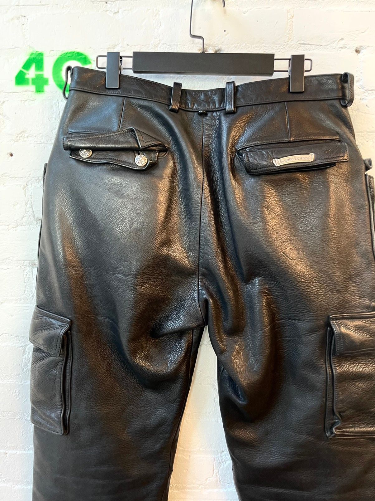 Chrome Hearts FULL LEATHER 9PKT Fatigue Cargo Pants Jeans