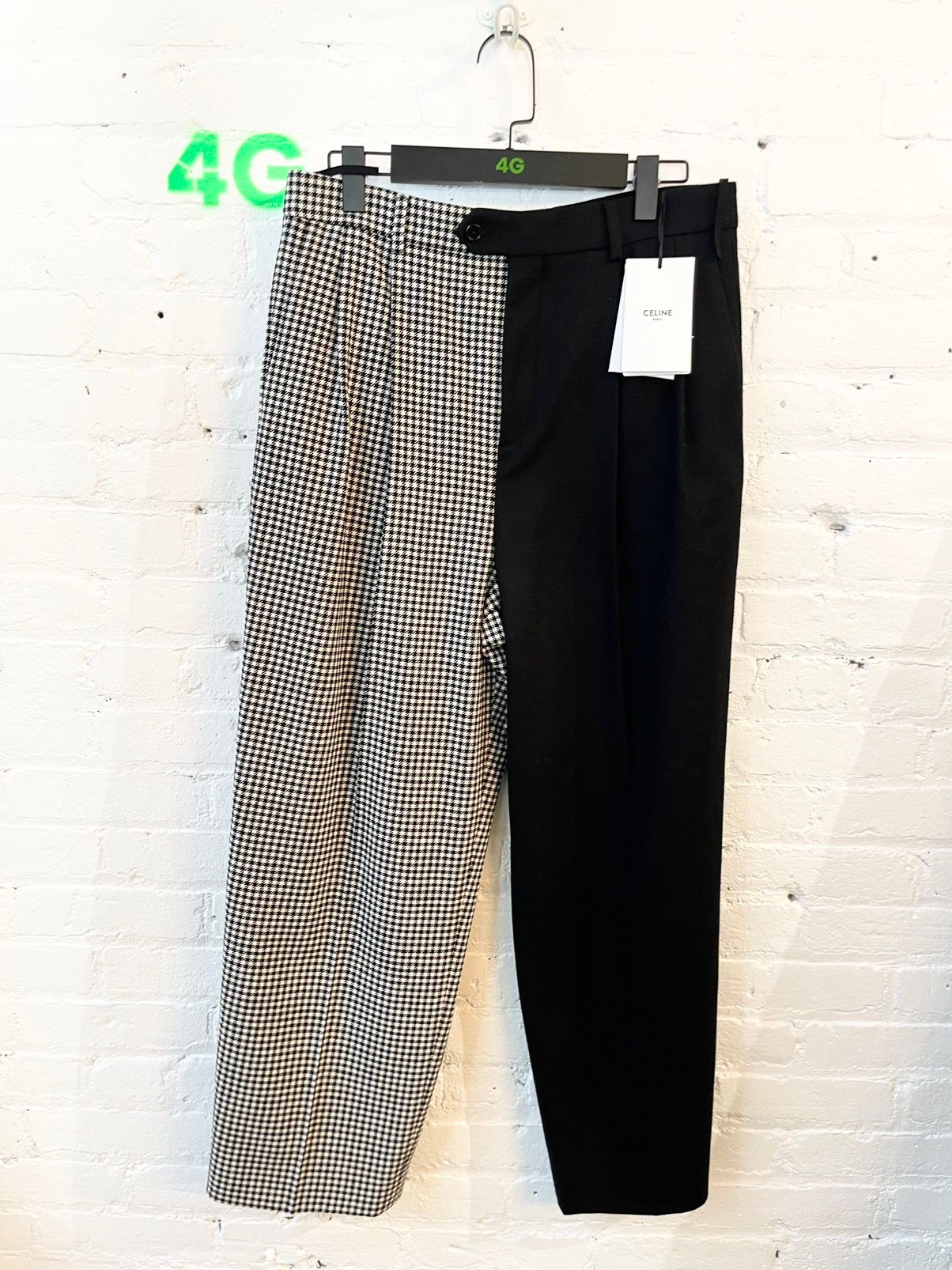Celine NEW 2 Tone Skater Checkered Gemini Pants Jeans EU 50