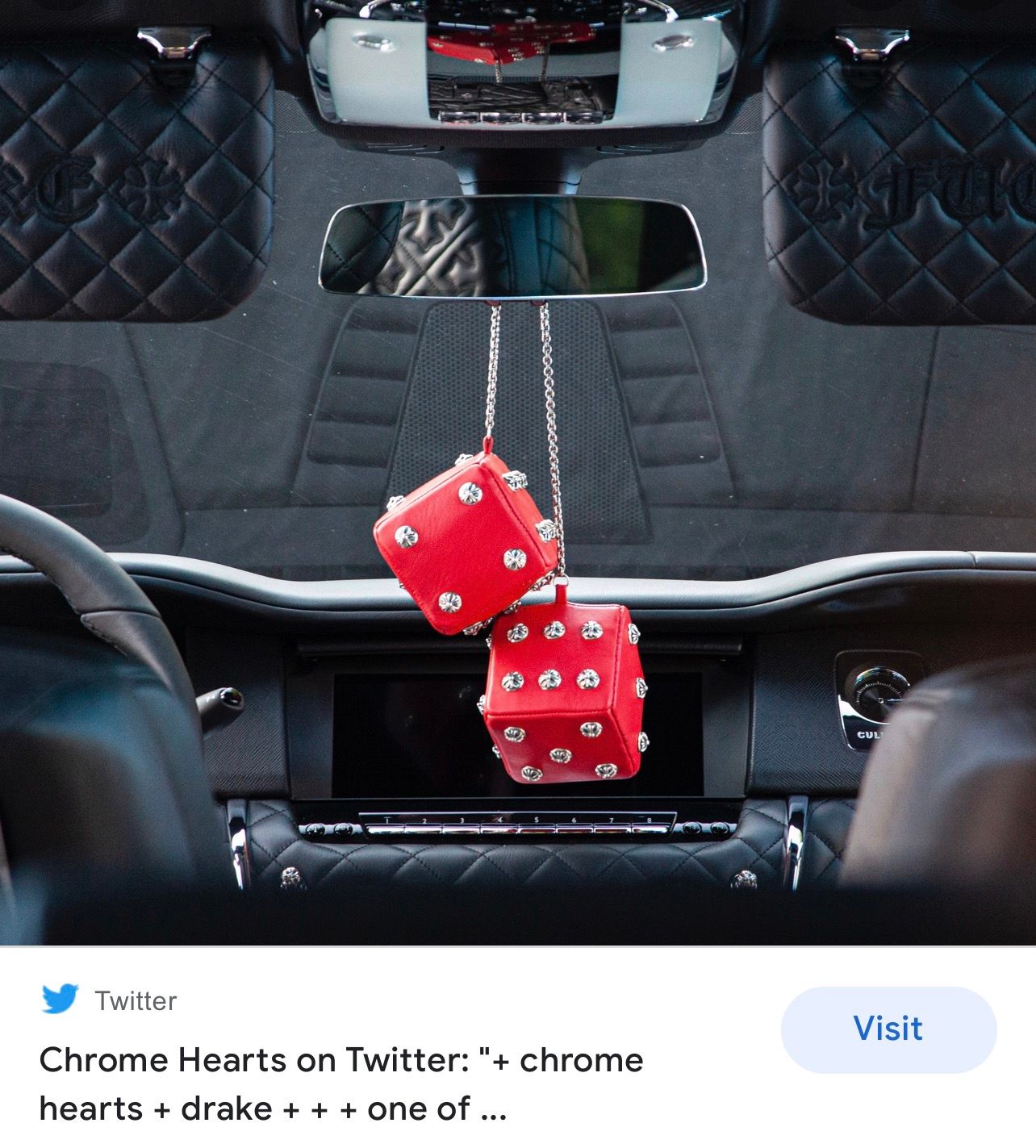Chrome Hearts XL Custom Dashboard DICE Leather Silver