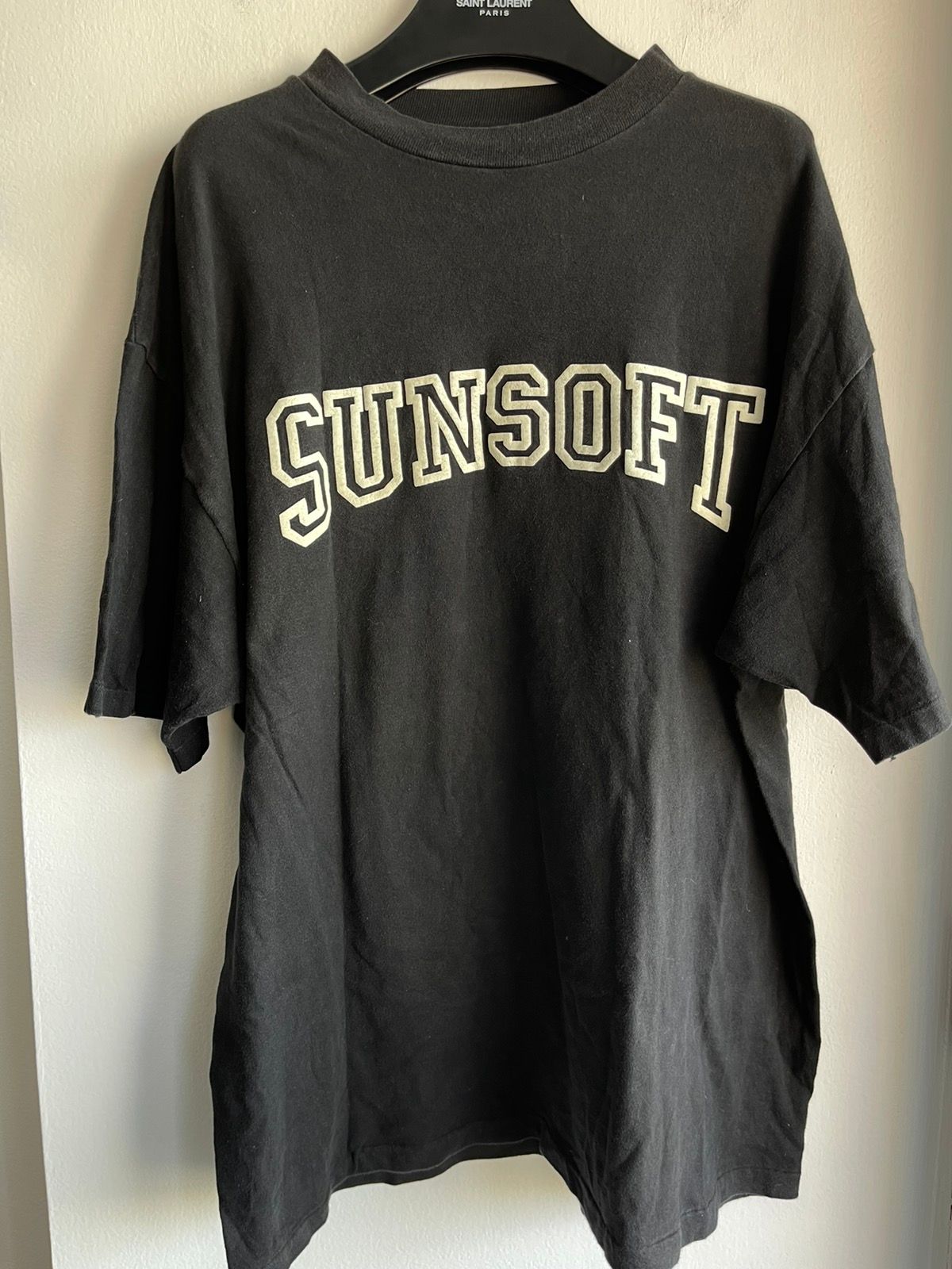 Vintage 90s SUNSOFT Black XL Shirt Cool Rare