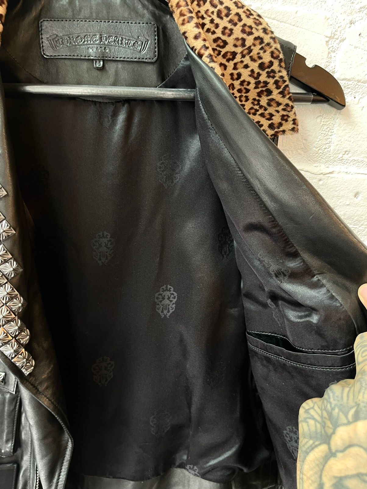 Chrome Hearts Rockstar Leopard STUDDED Leather Vest Jacket