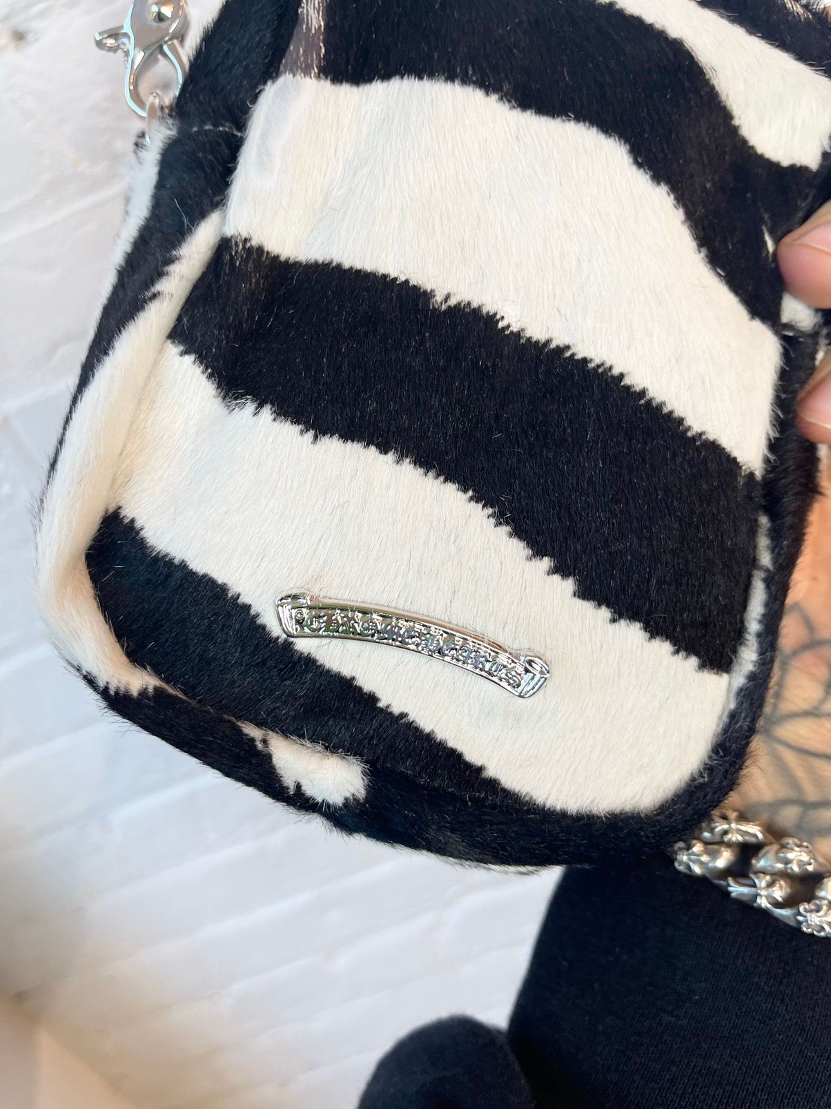 Chrome Hearts Mini TAKA Bag Zebra Pony Hair Cross Patches