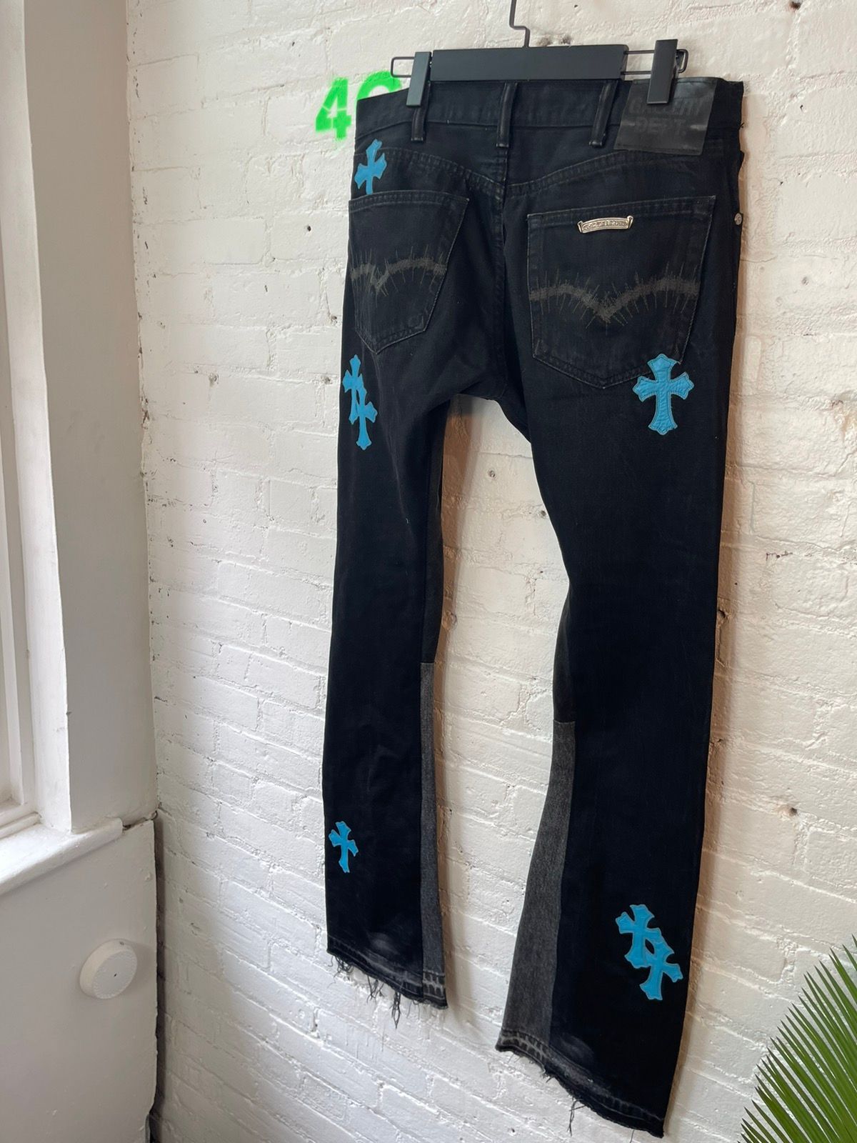 Chrome Hearts VIRGIL'S PERSONAL Cross Jeans TURQUOISE / BLACK