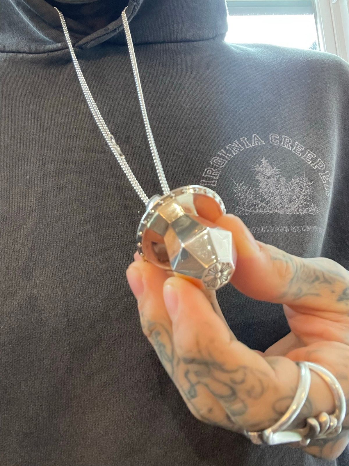 Chrome Hearts SOLID SILVER RING POP NECKLACE RING