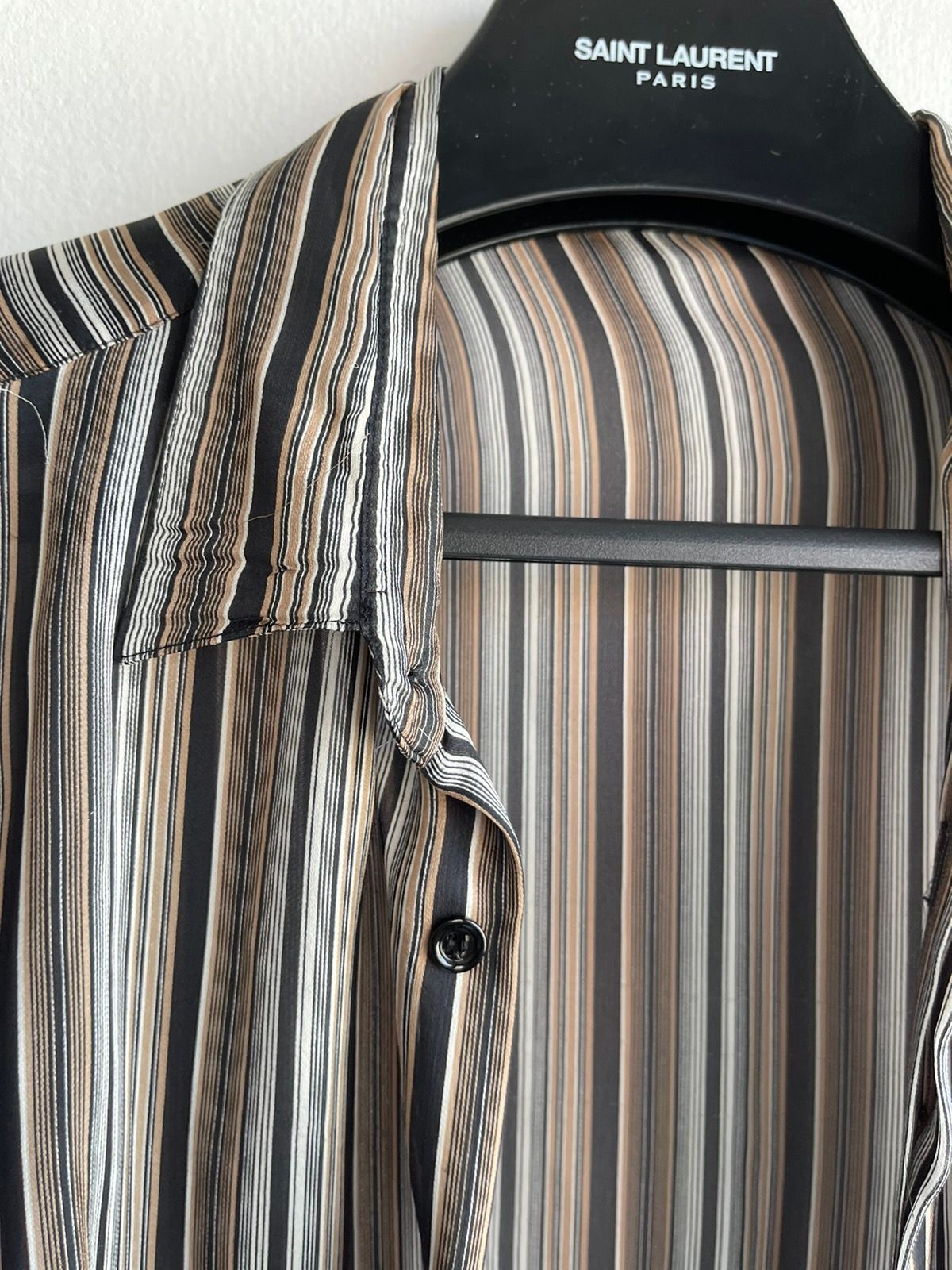 DH 04 Hedi 100% SILK Stripe SHIRT RARE! Beautiful Semi Sheer