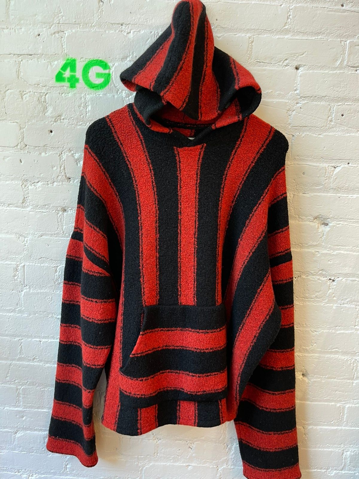 Amiri Stripe Baja Red Black Striped Hoodie Sweater Jacket