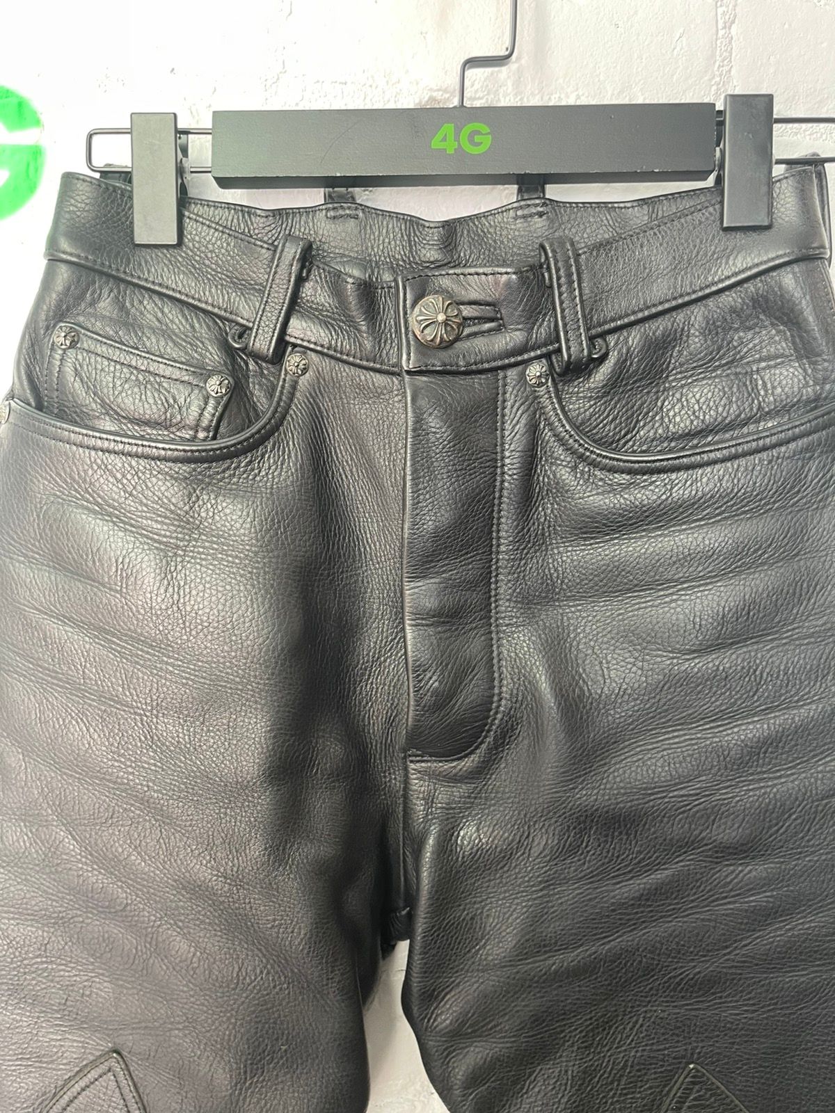 Chrome Hearts LEATHER Jeans Cross Patch sz 25 or 26