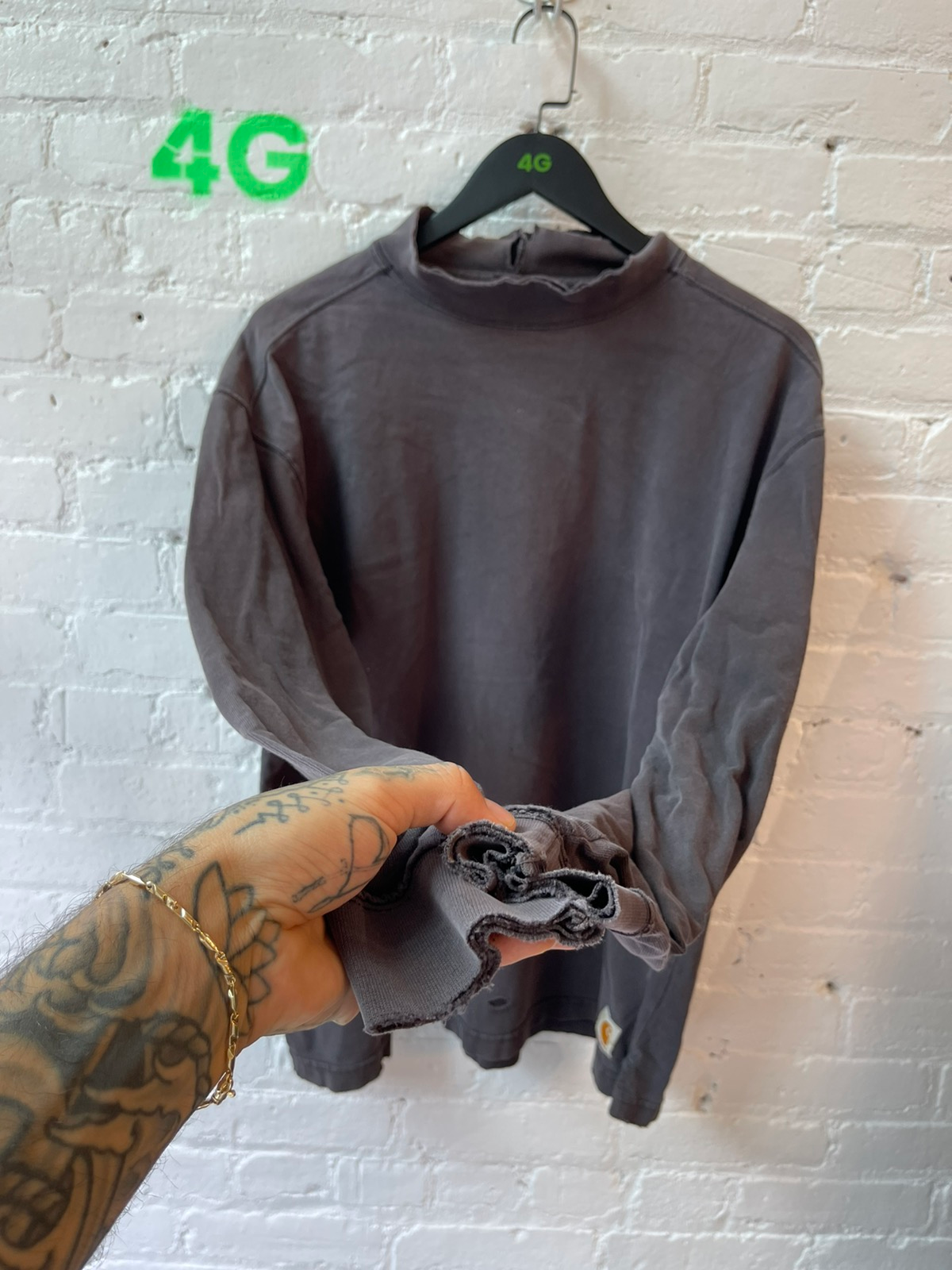 Vintage 90s THRASHED Carhartt Black Long sleeve Shirt XL