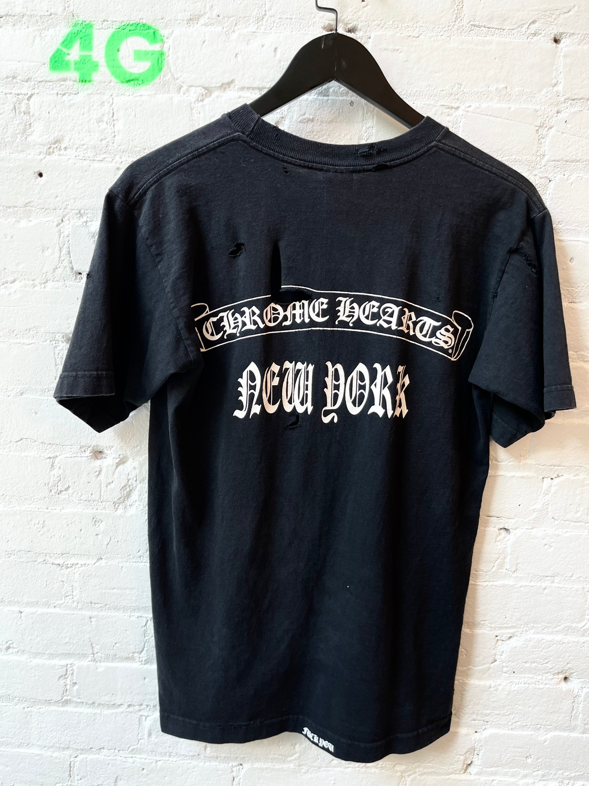 Chrome Hearts THRASHED NYC Black Shirt Medium