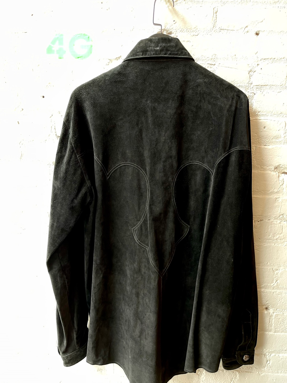 Chrome Hearts Black Suede Leather Jacket Shirt XL 4Gseller