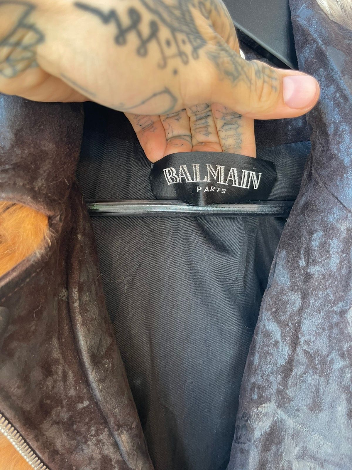 Balmain AW10 Leather & Fur Moto Jacket CHRISTOPHE DECARNIN