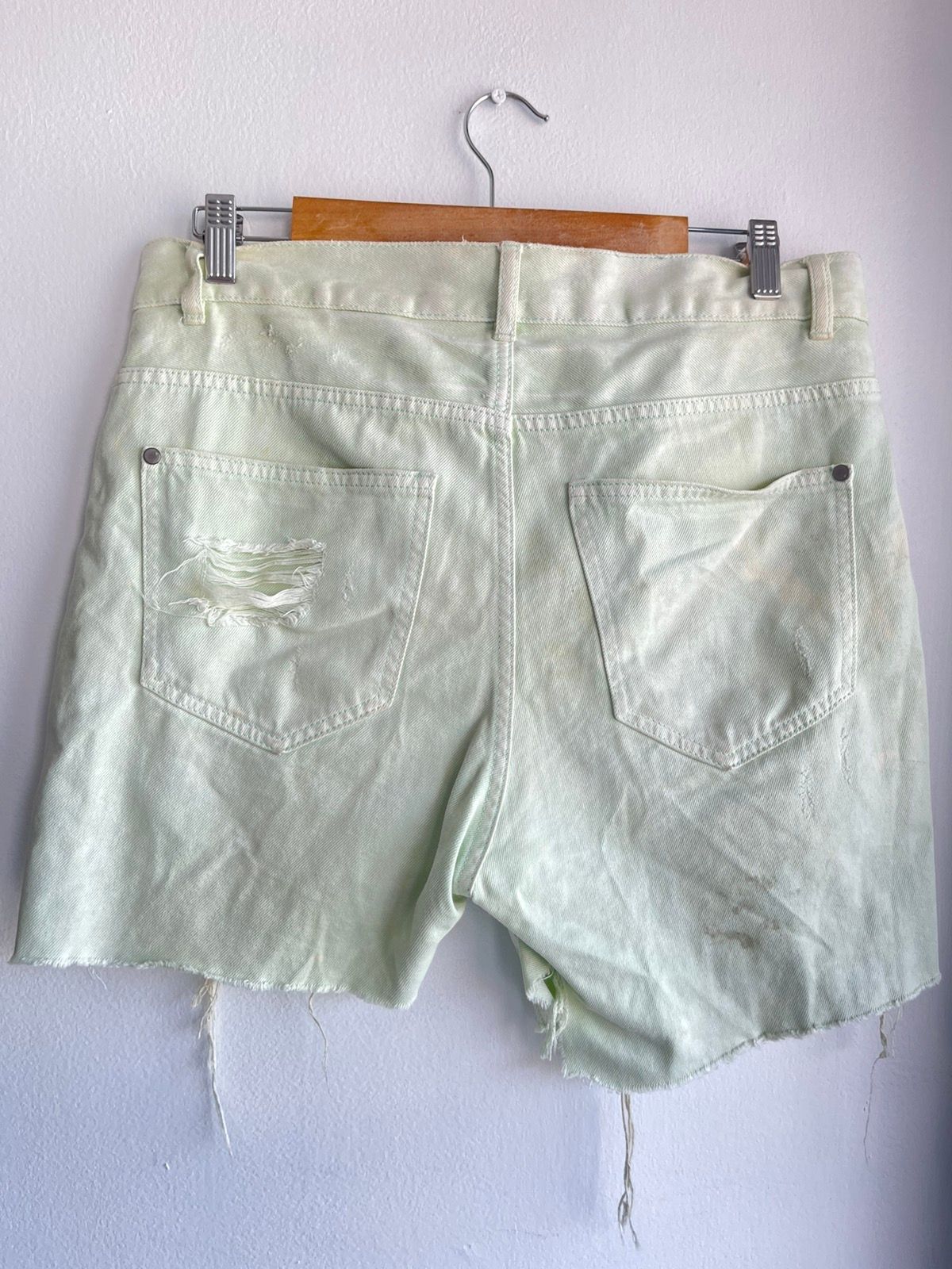 Vintage Thrashed Sun Fade 4G Neon Green Shorts