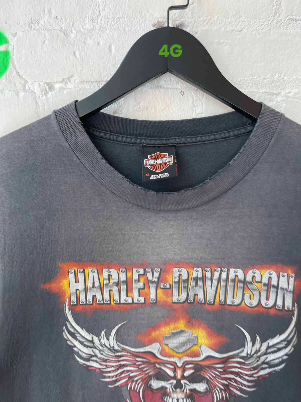 Vintage THRASHED Harley Davidson Skull Tank Top Cut Shirt