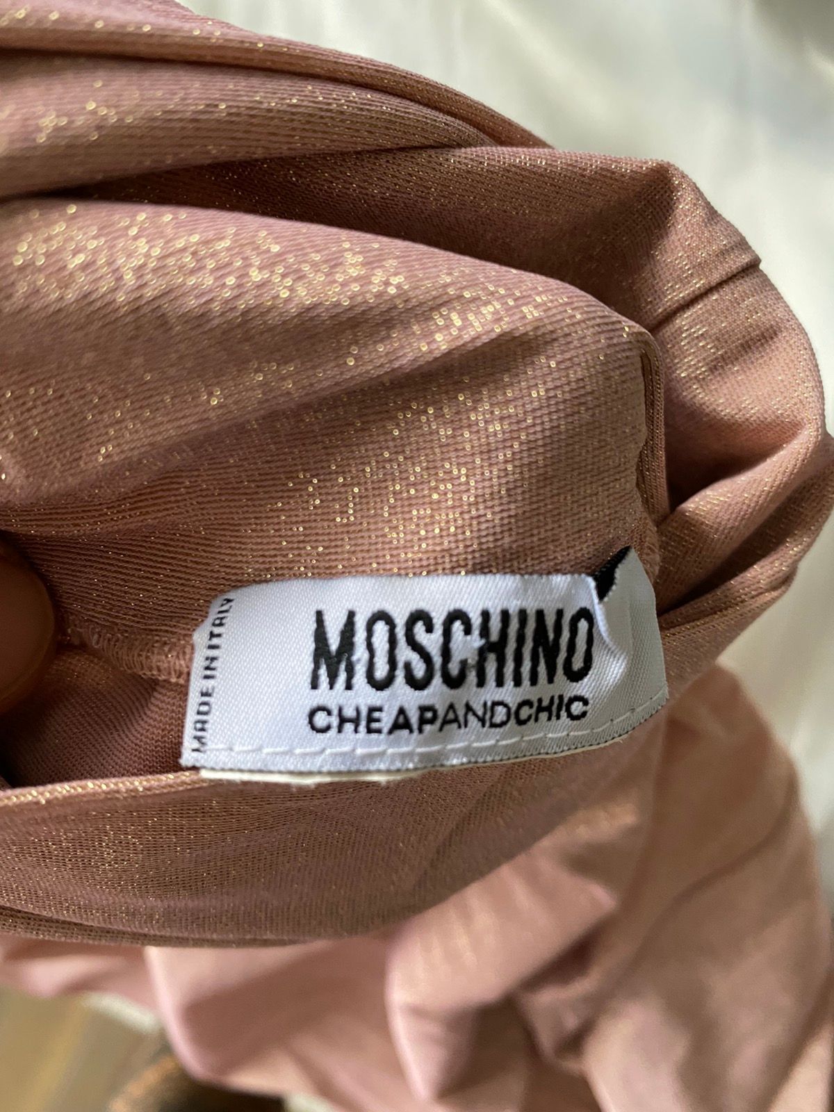VINTAGE Moschino Pink Gold Metallic Glitter Shirt