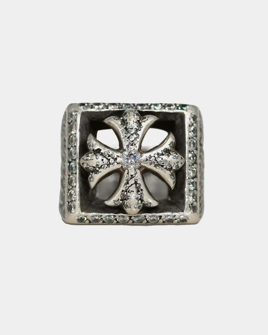 Silver & Diamond Chrome Hearts Ring, 3.50tdw