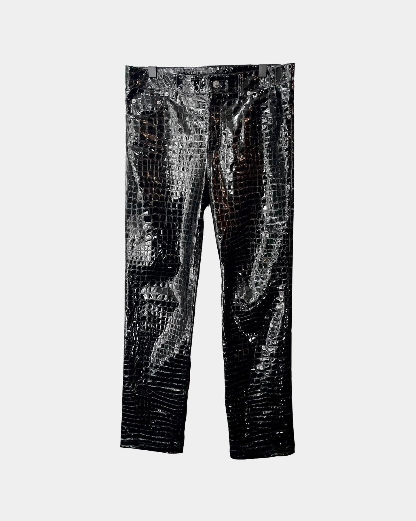 Balenciaga CROC Patent Leather Jeans Pants SZ50 fit 32,33,34
