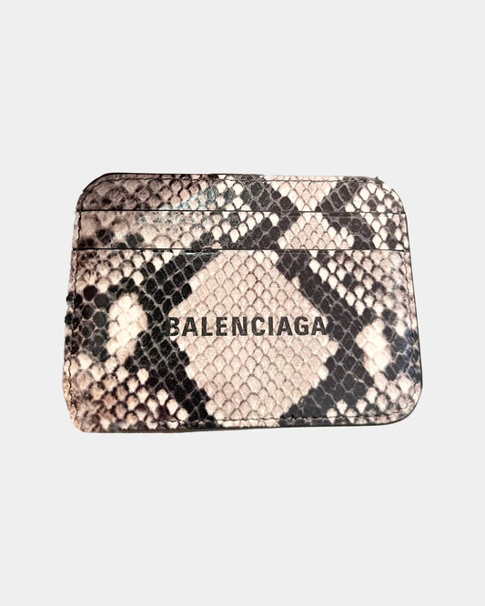 Balenciaga PYTHON SNAKE PRINT LEATHER Card Wallet NEW