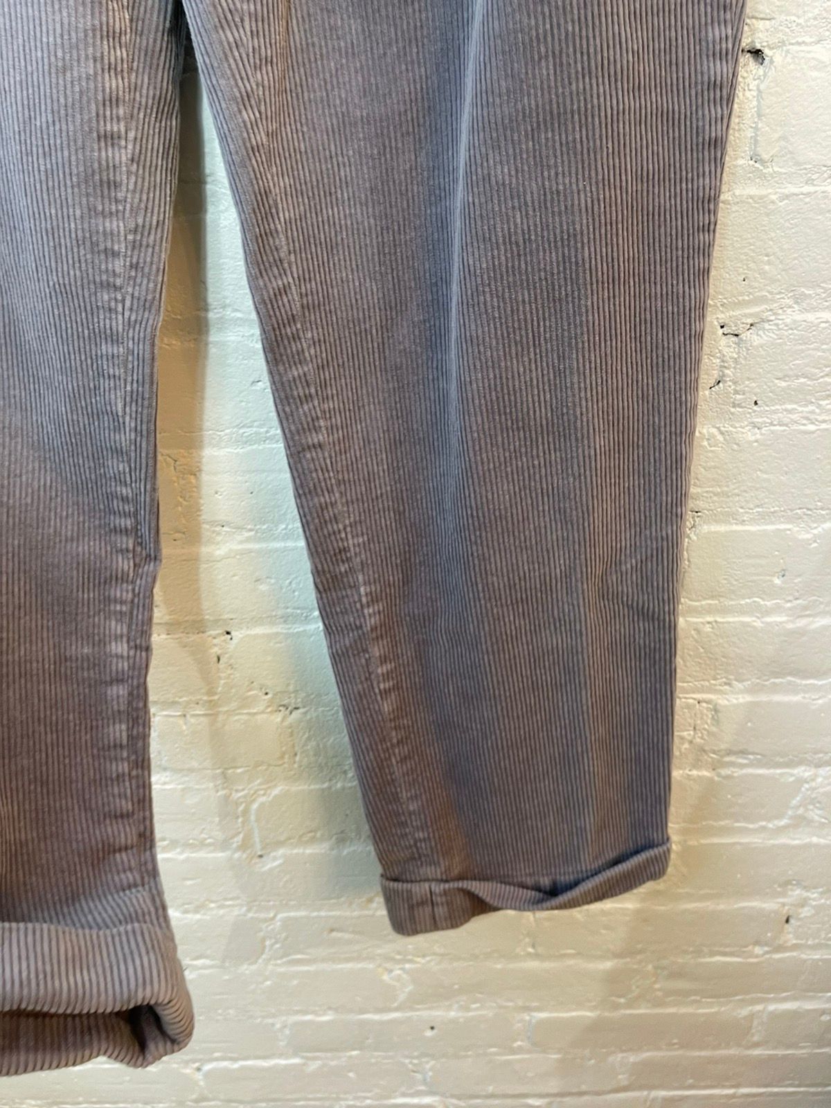 Vintage Light Lavender Thick Corduroy Pleated Pants Jeans