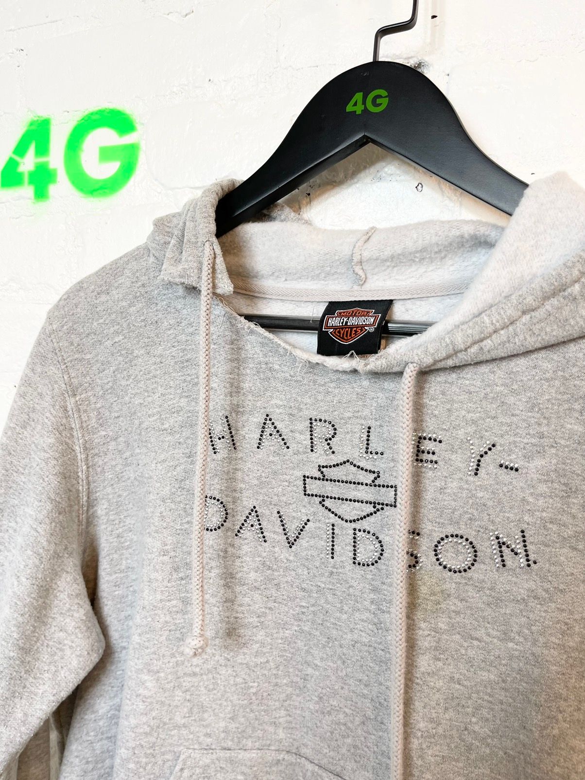 Vintage HARLEY Davidson Crystal Spell Out Hoodie Sweater