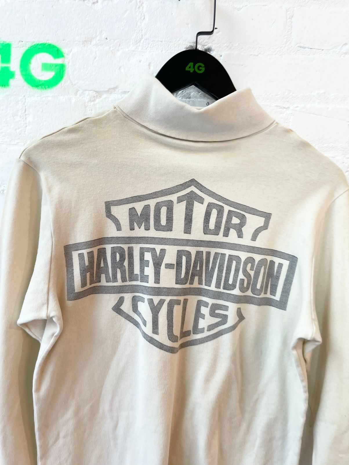 Vintage Harley Thrashed Turtle Neck BIG Classic LOGO