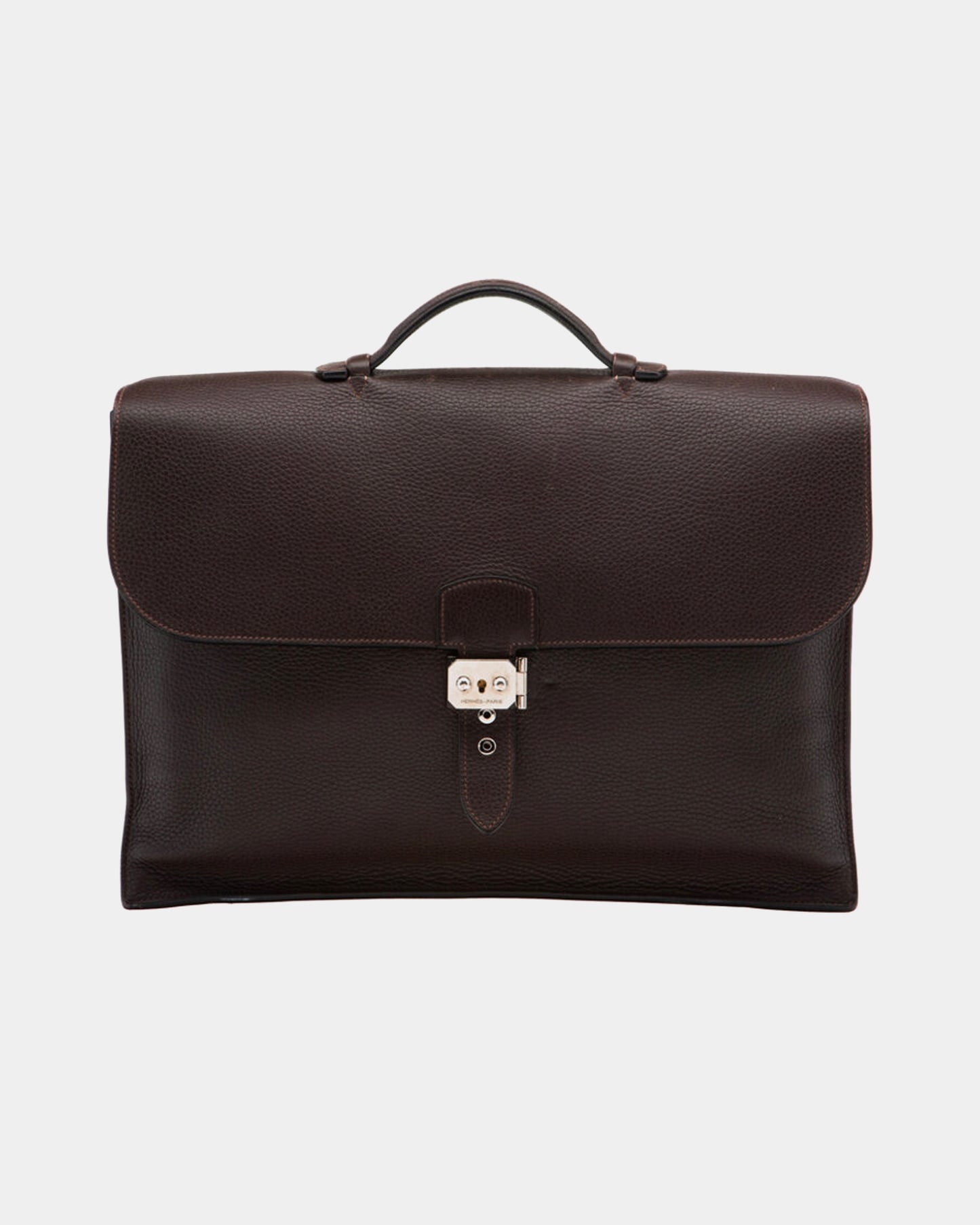 Hermès 40cm Havane Ardennes Leather Sac a Depeches Bag with Palladium Hardware