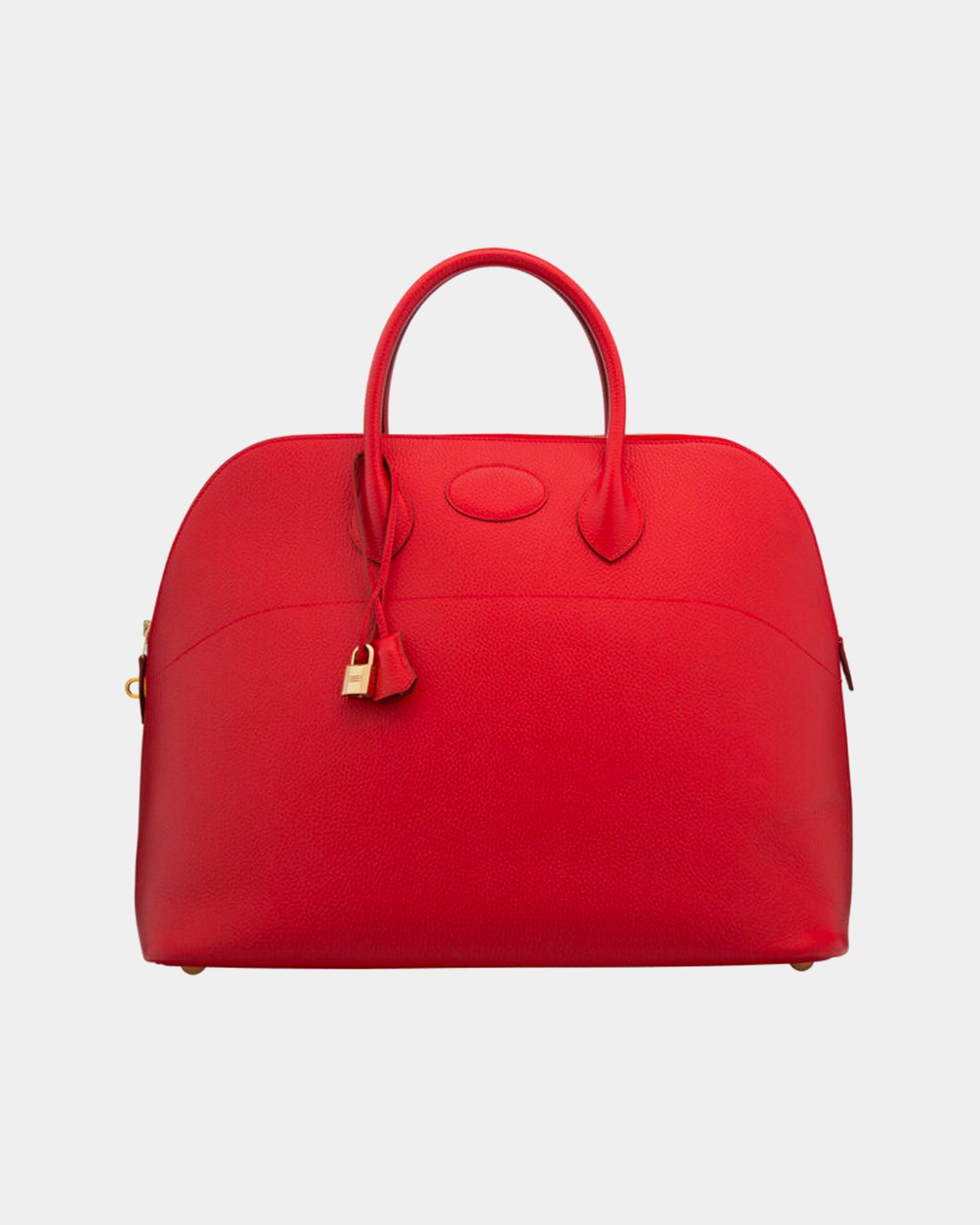 Hermès Vintage 1997 45cm Rouge Vif Ardennes Leather Travel Bolide Bag with Gold Hardware