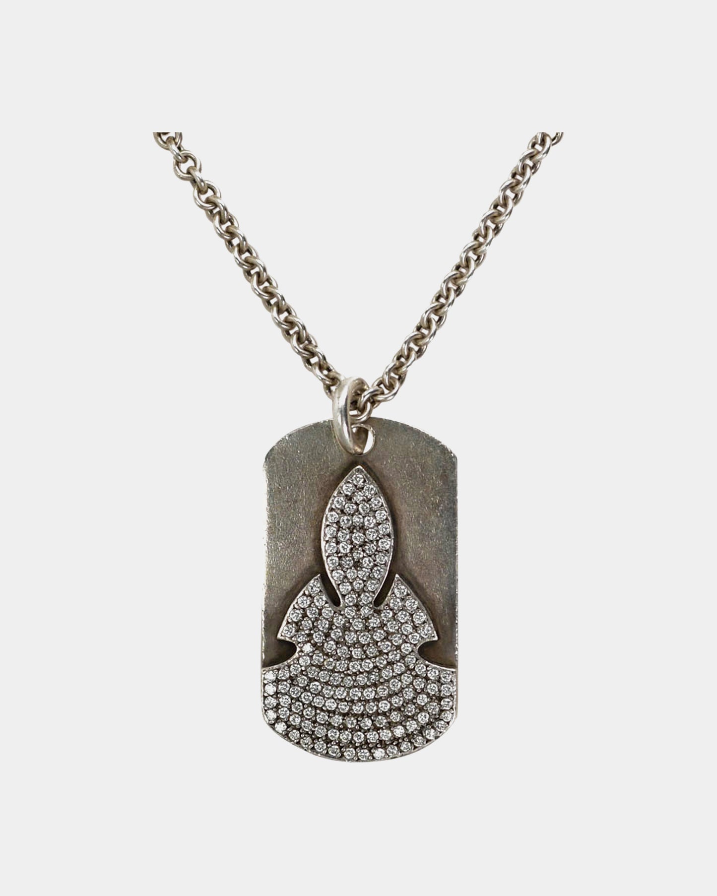 Chrome Hearts Diamond Buddha Sterling Necklace Silver 5.00TDW, 66gr