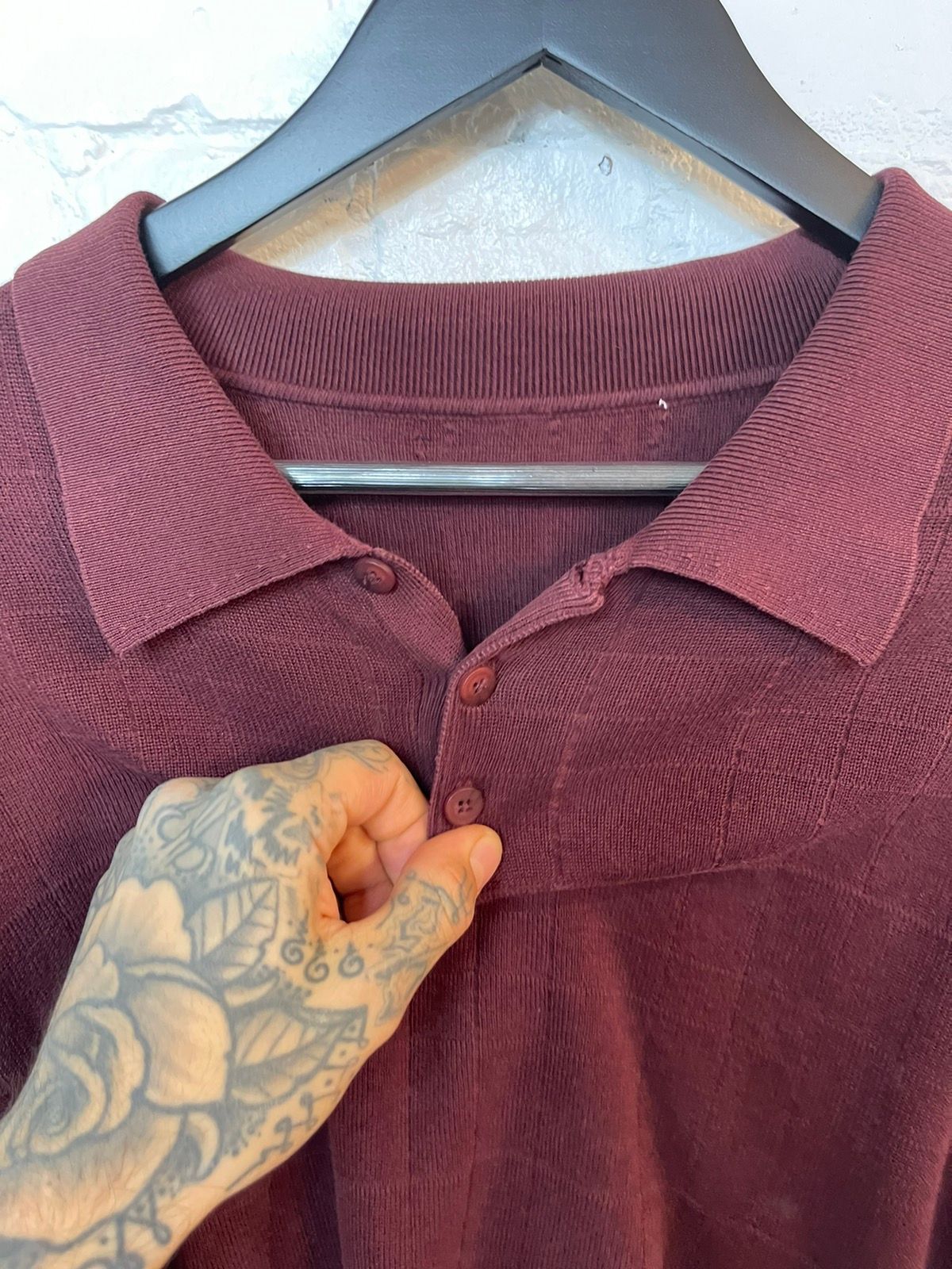 Vintage 90s Grandpa 3/4 Button top Sweater Shirt Oversize