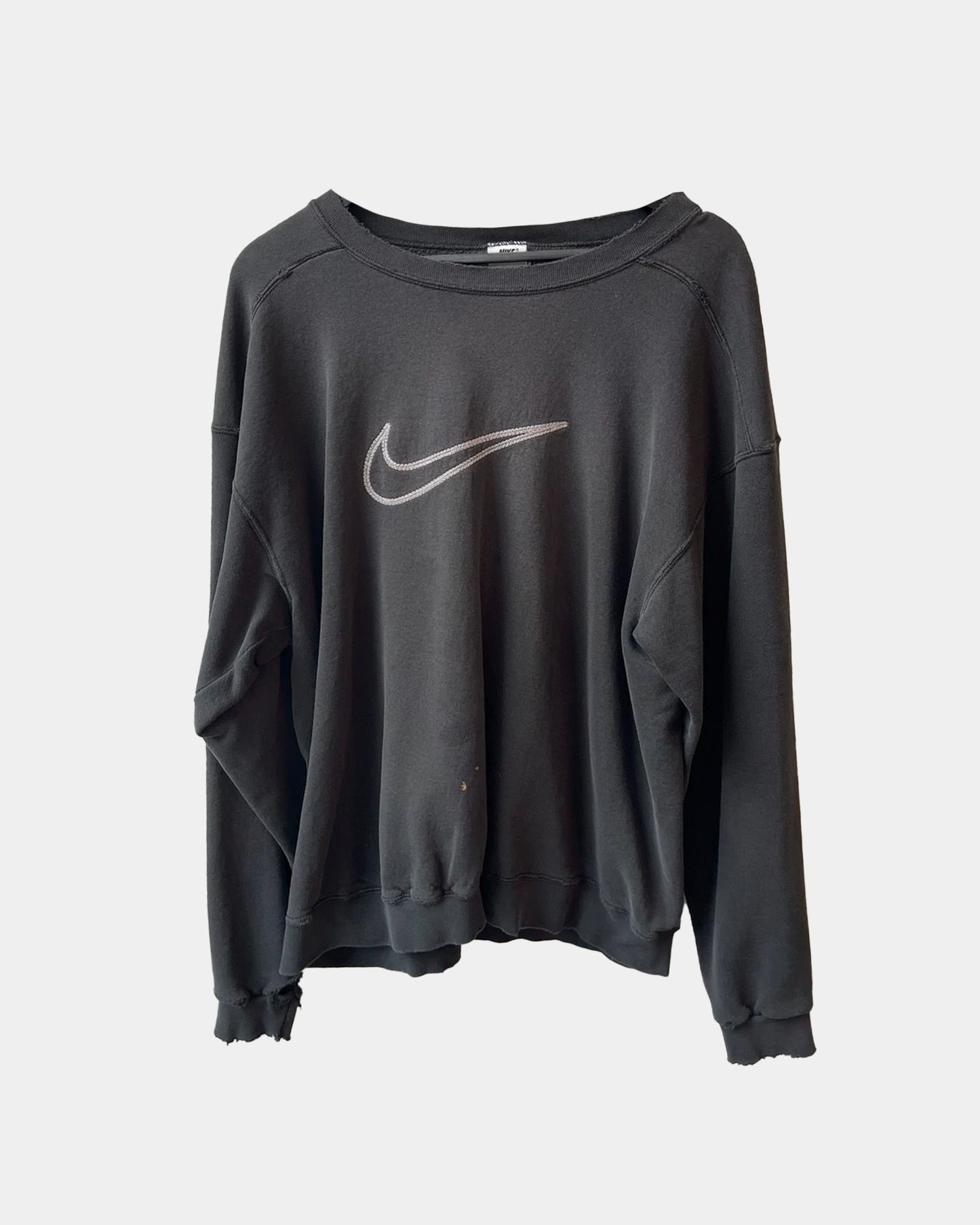 Vintage 90s THRASHED Sun Fade Nike Sweater Black large