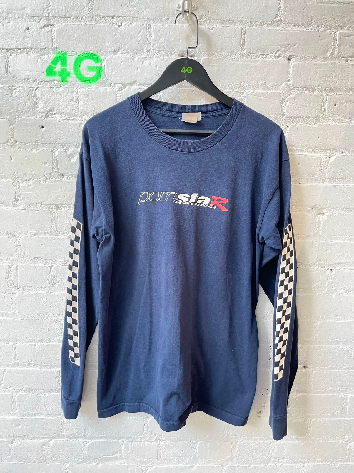 Vintage 90s PORNSTAR PORN Racing Checkered Shirt 4Gseller