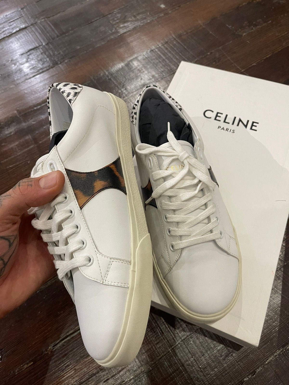 Celine SS20 NEW Triomphe Leopard Baby Cat Sneakers US 7