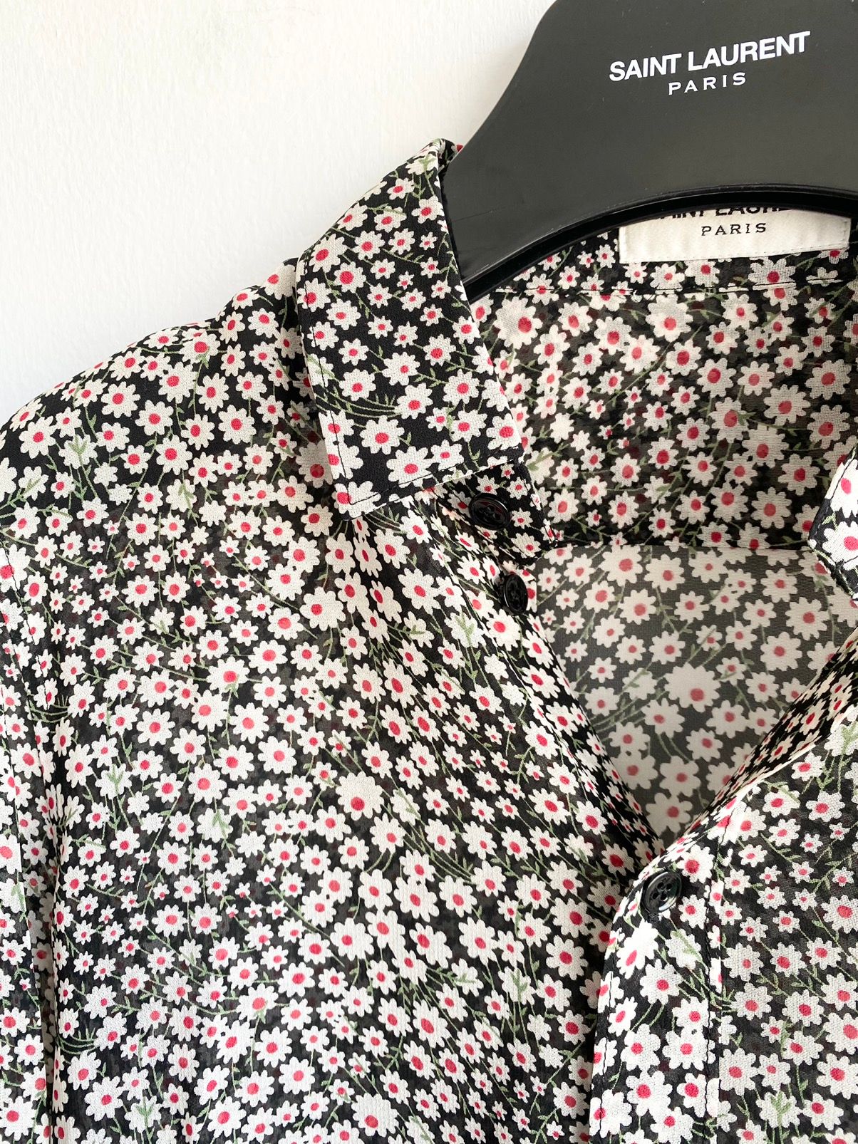 SS16 1/1 SAMPLE Floral SILKY Semi Sheer Button Up Shirt